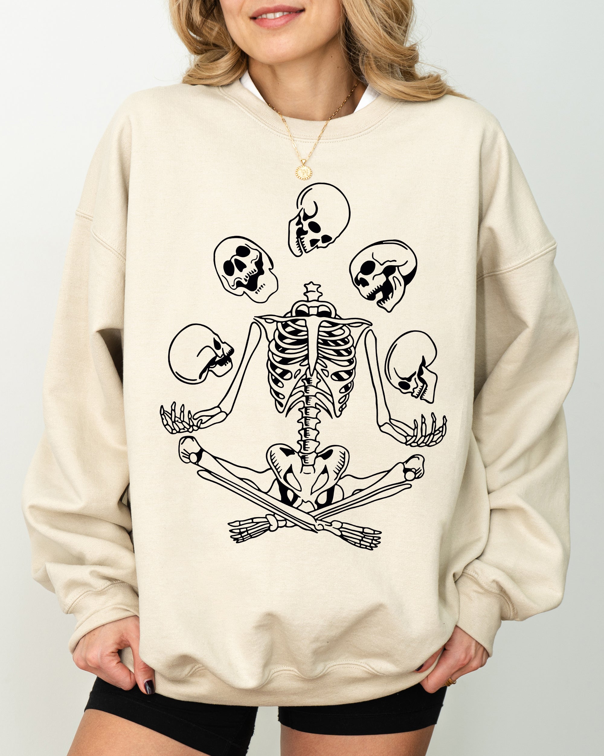 Juggling Skeleton Ghost Farm Witch Skull Halloween Night Parade Of Spooky Characters Sweatshirt