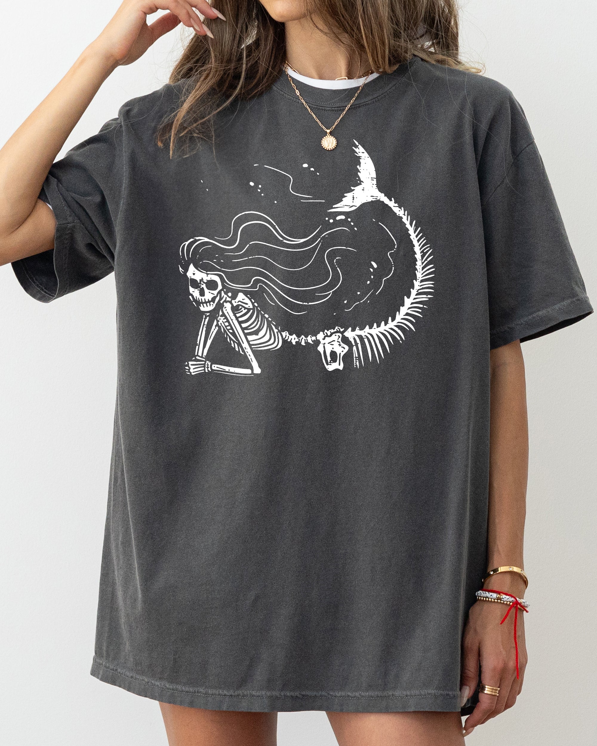Mermaid Skeleton Ghost Witch Skull Meme Halloween Spooky Aesthetic Comfort Colors Tee