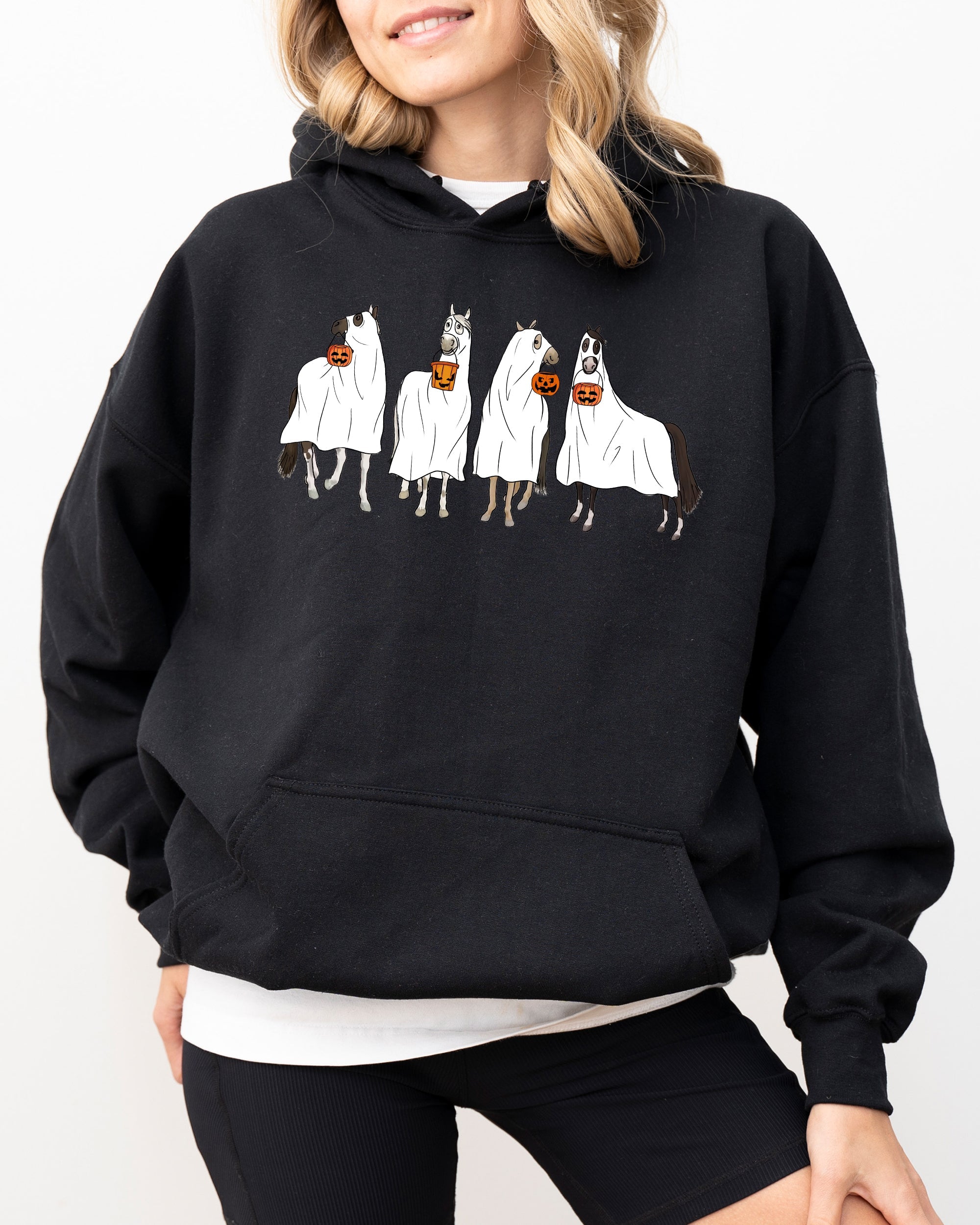 Horse Ghost Farm Skeleton Witch Skull Meme Aesthetic Spooky Halloween Costume Epic Hoodie