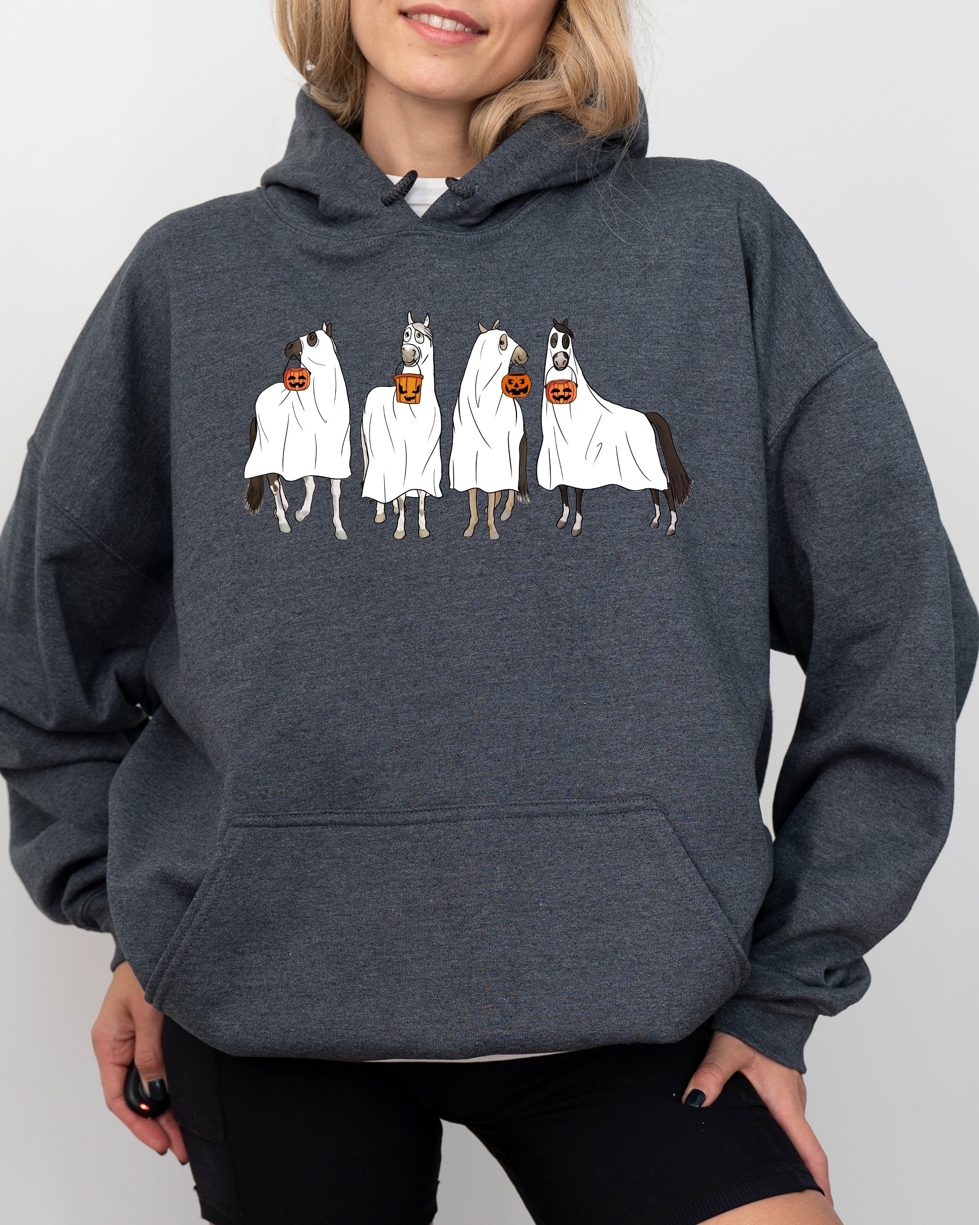 Horse Ghost Farm Skeleton Witch Skull Meme Aesthetic Spooky Halloween Costume Epic Hoodie