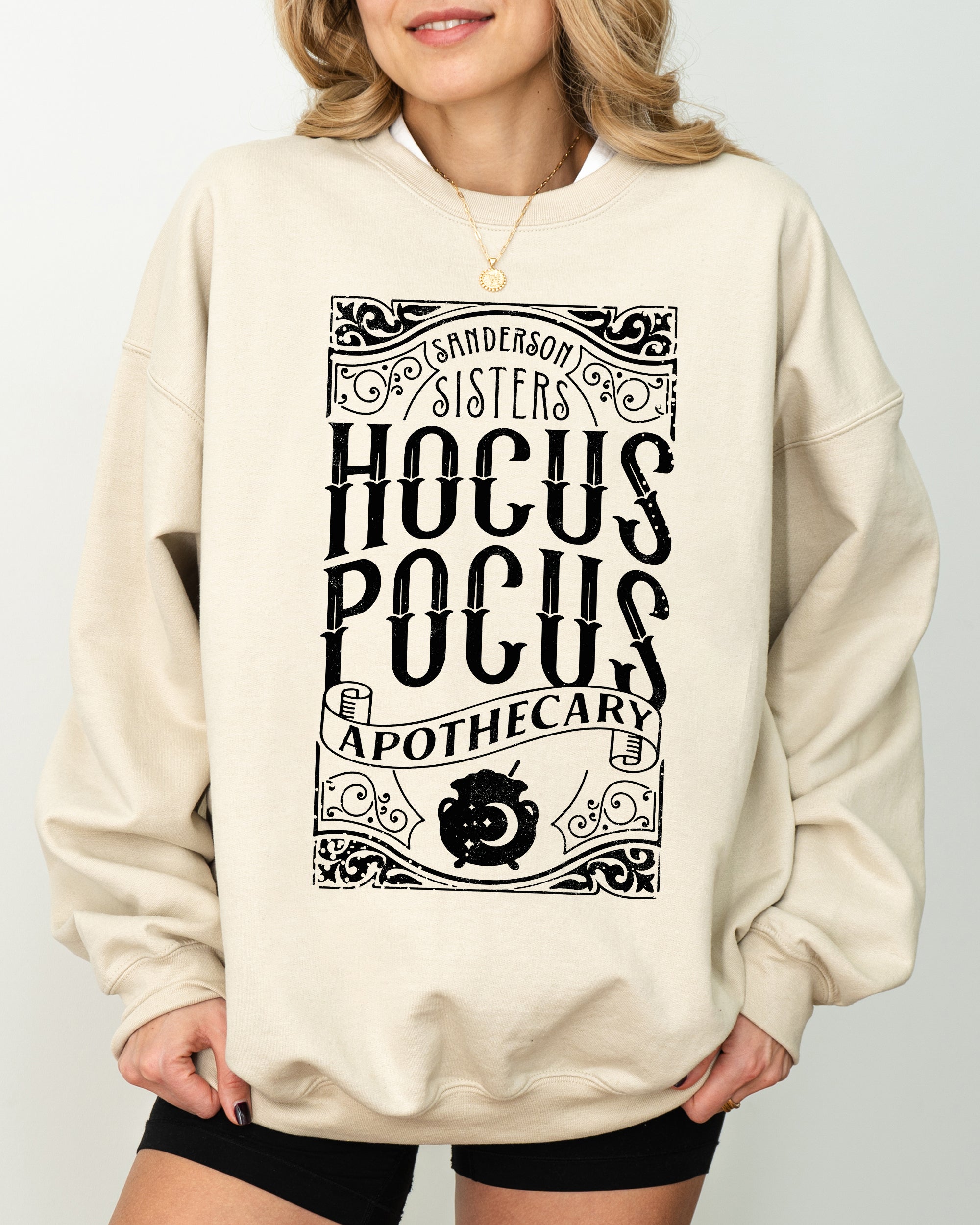 Hocus Pocus Apothecary Skeleton Witch Skull Spooky Halloween Costume Meme Sweatshirt