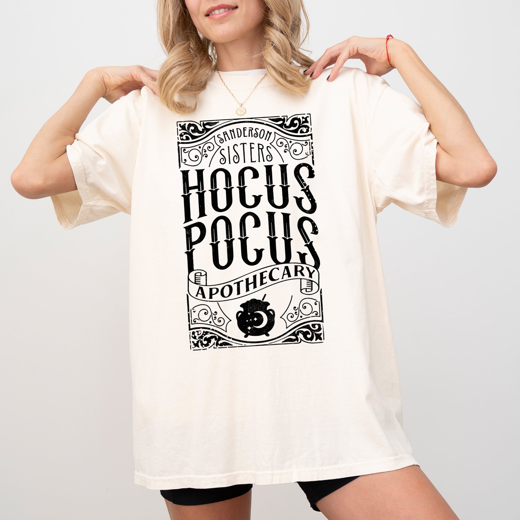 Hocus Pocus Apothecary Skeleton Witch Skull Meme Halloween Costume Comfort Colors Tee