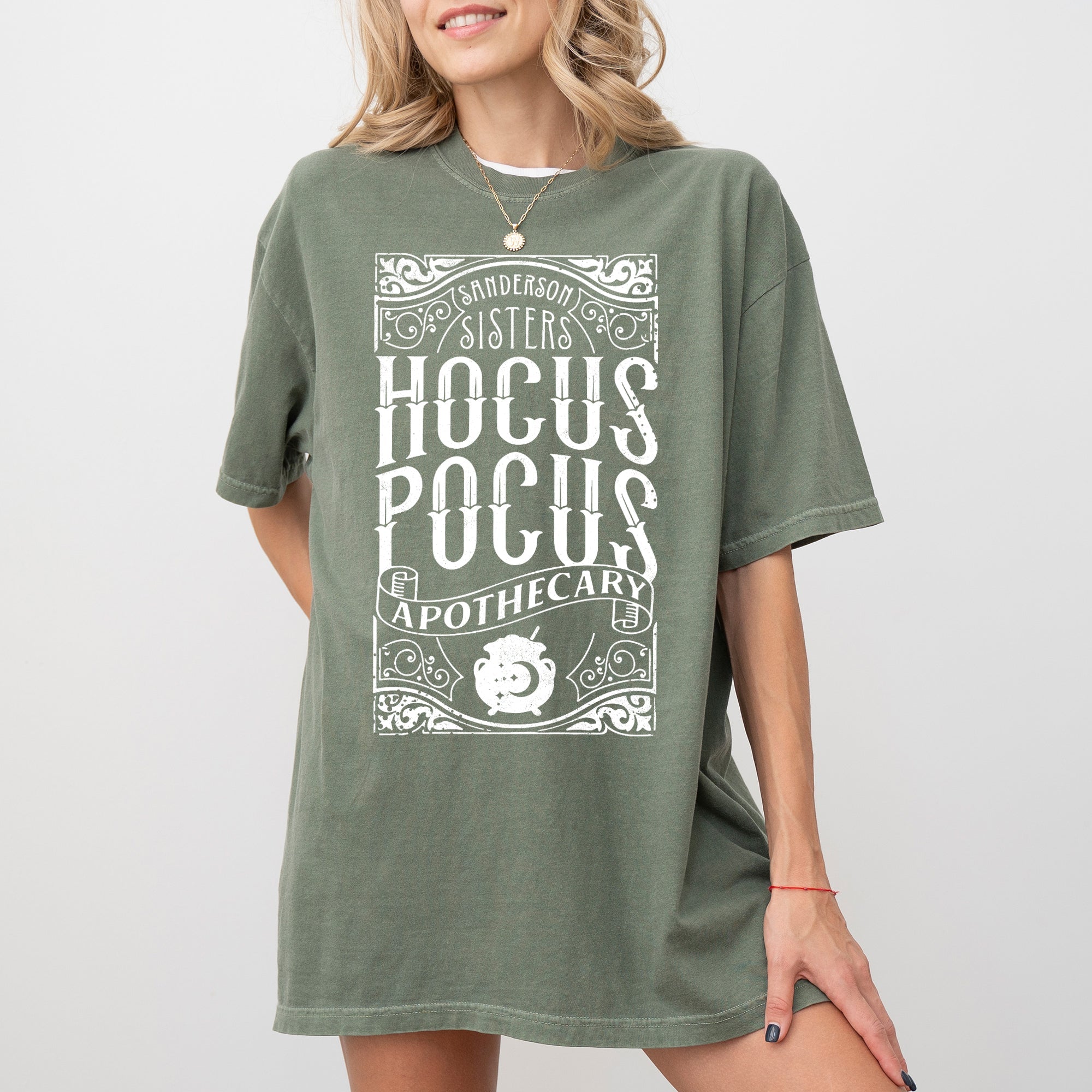 Hocus Pocus Apothecary Skeleton Witch Skull Meme Halloween Costume Comfort Colors Tee