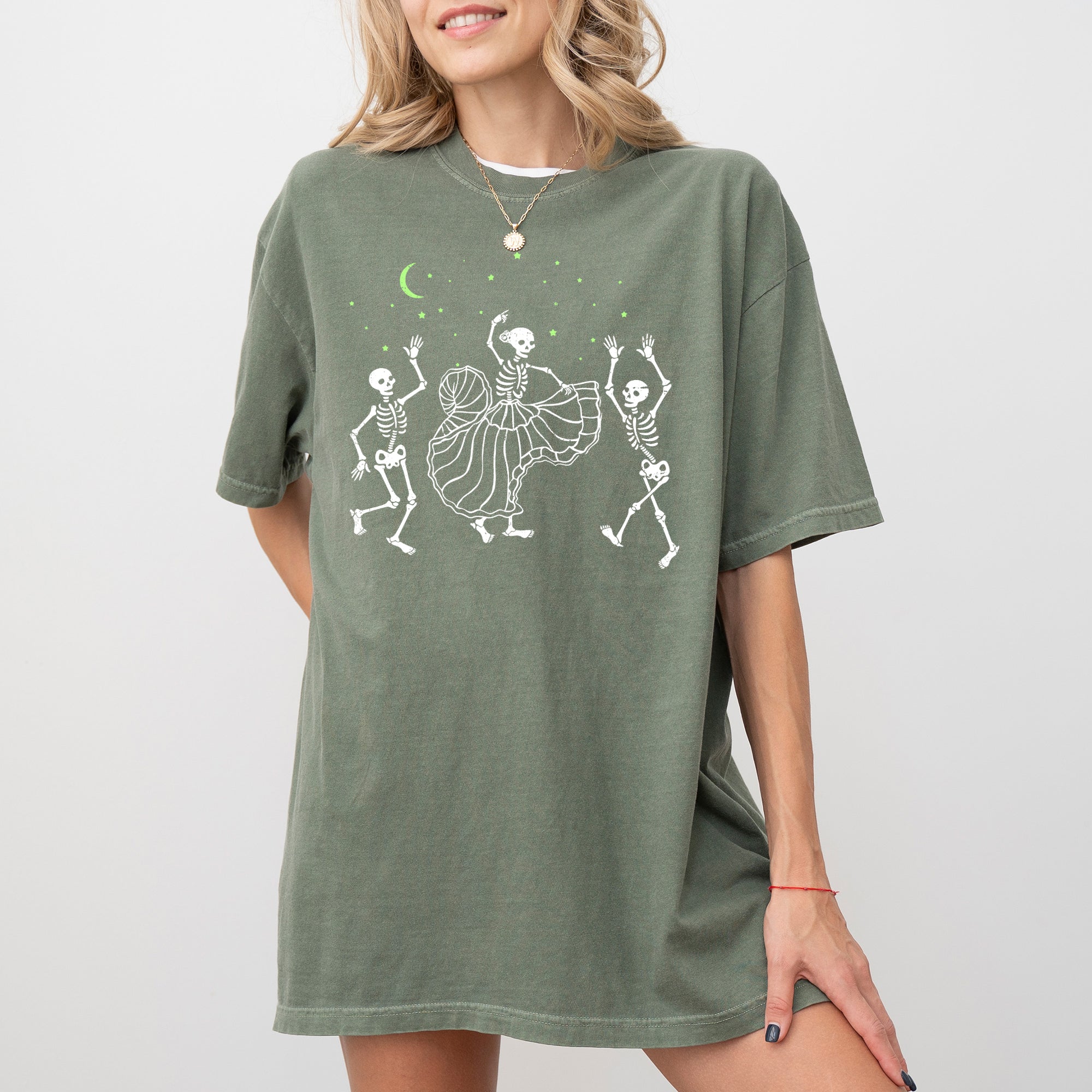 Dance Day of the Dead Skeleton Witch Meme Halloween Costume Aesthetic Comfort Colors Tee
