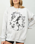 Here For The Boos Skeleton Ghost Witch Skull Spooky Aesthetic Meme Halloween Costume Sweatshirt