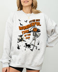 It's The Most Wonderful Time Of The Year Skeleton Witch Skull Spooky Aesthetic Meme Halloween Sweatshirt
