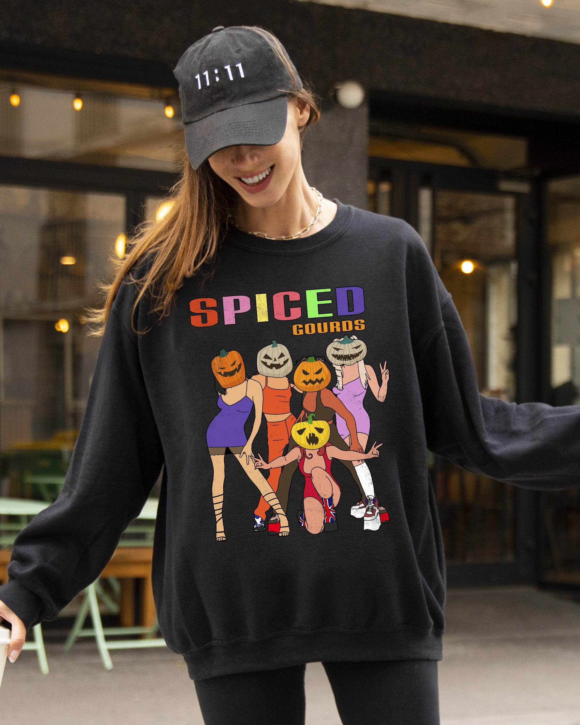 Spiced Gourds Skeleton Ghost Witch Skull Spooky Aesthetic Halloween Costume Sweatshirt
