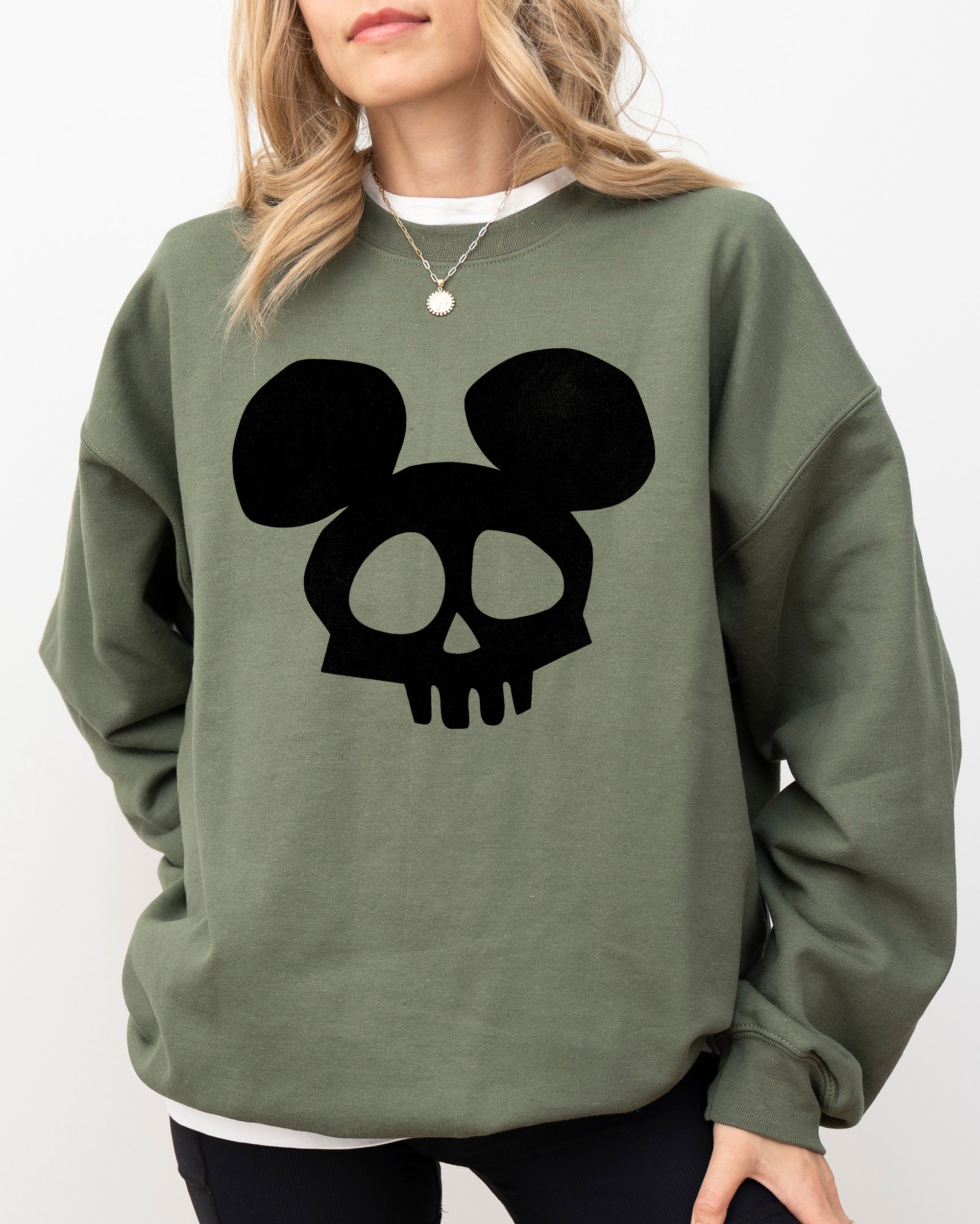 Mouse Ears Skeleton Ghost Witch Skull Spooky Aesthetic Meme Halloween Sweatshirt