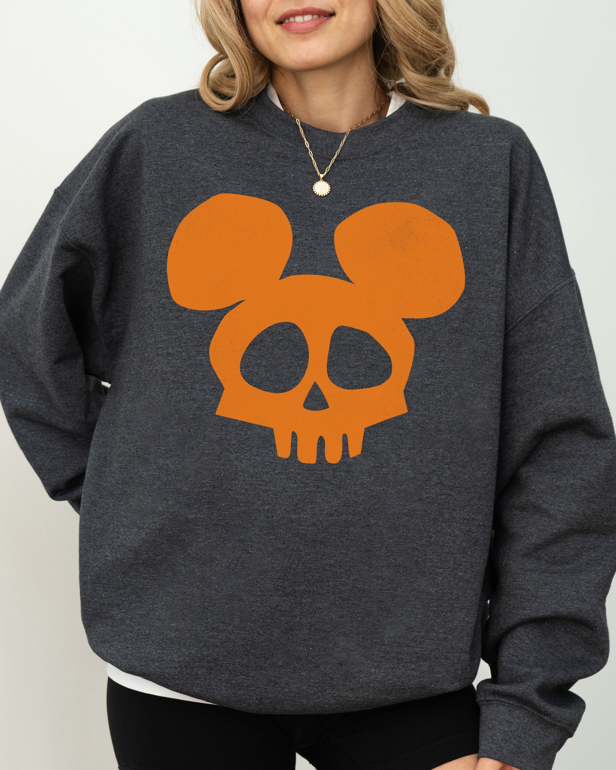 Mouse Ears Skeleton Ghost Witch Skull Spooky Aesthetic Meme Halloween Sweatshirt