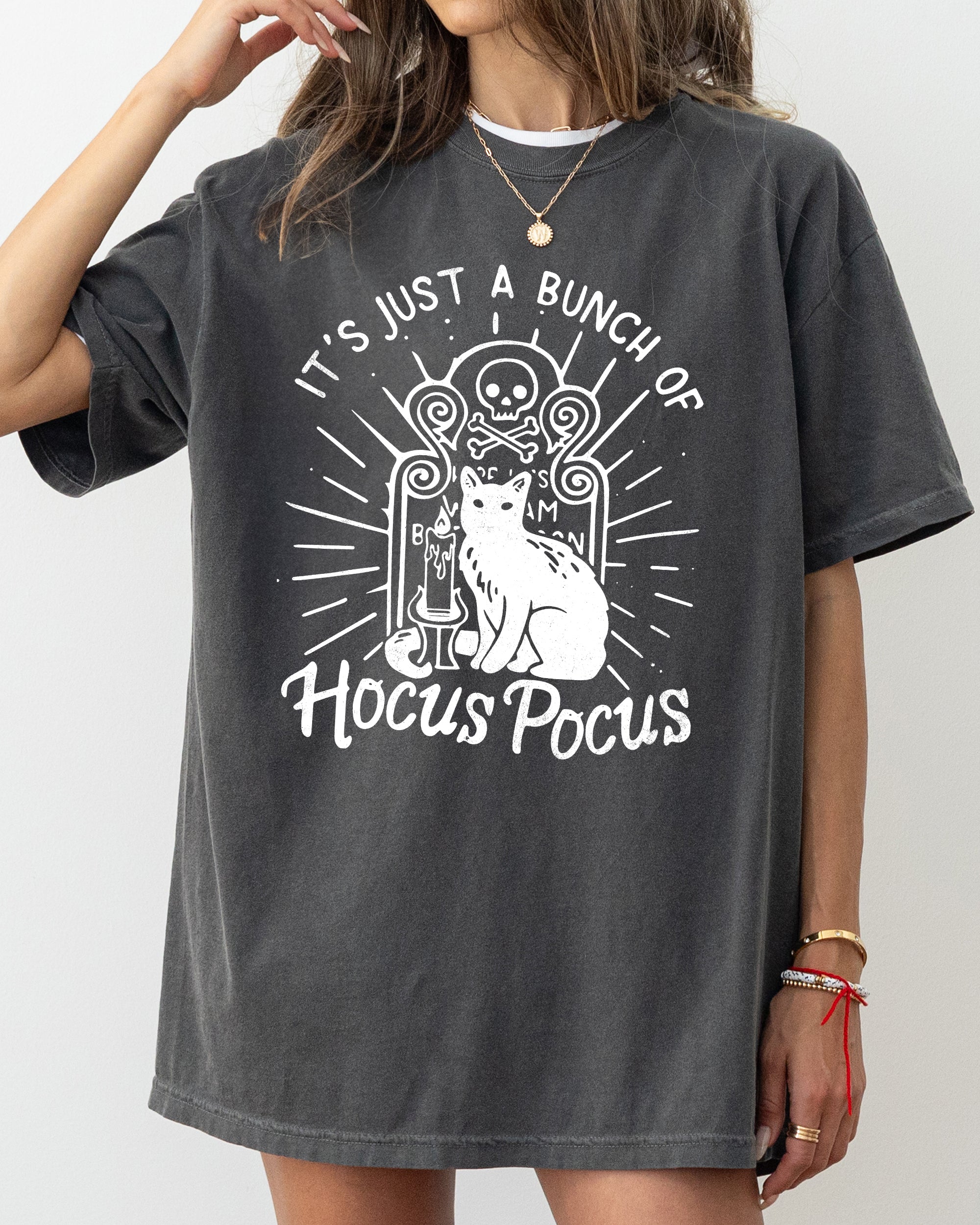 Hocus Pocus Skeleton Cat Ghost Witch Skull Spooky Halloween Costume Comfort Colors Tee