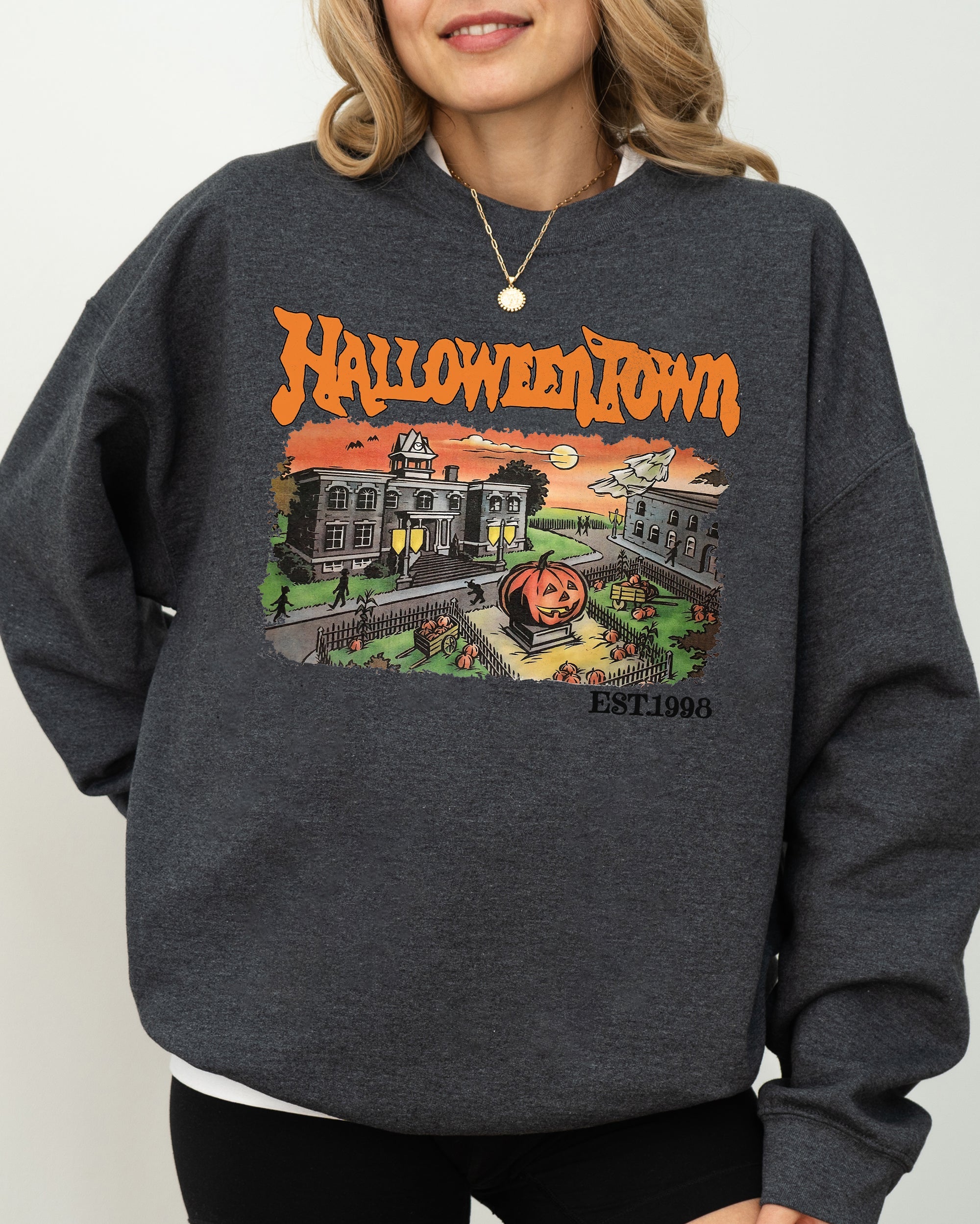 Halloweentown Horror Movie Skeleton Ghost Witch Skull Spooky Aesthetic Meme Sweatshirt