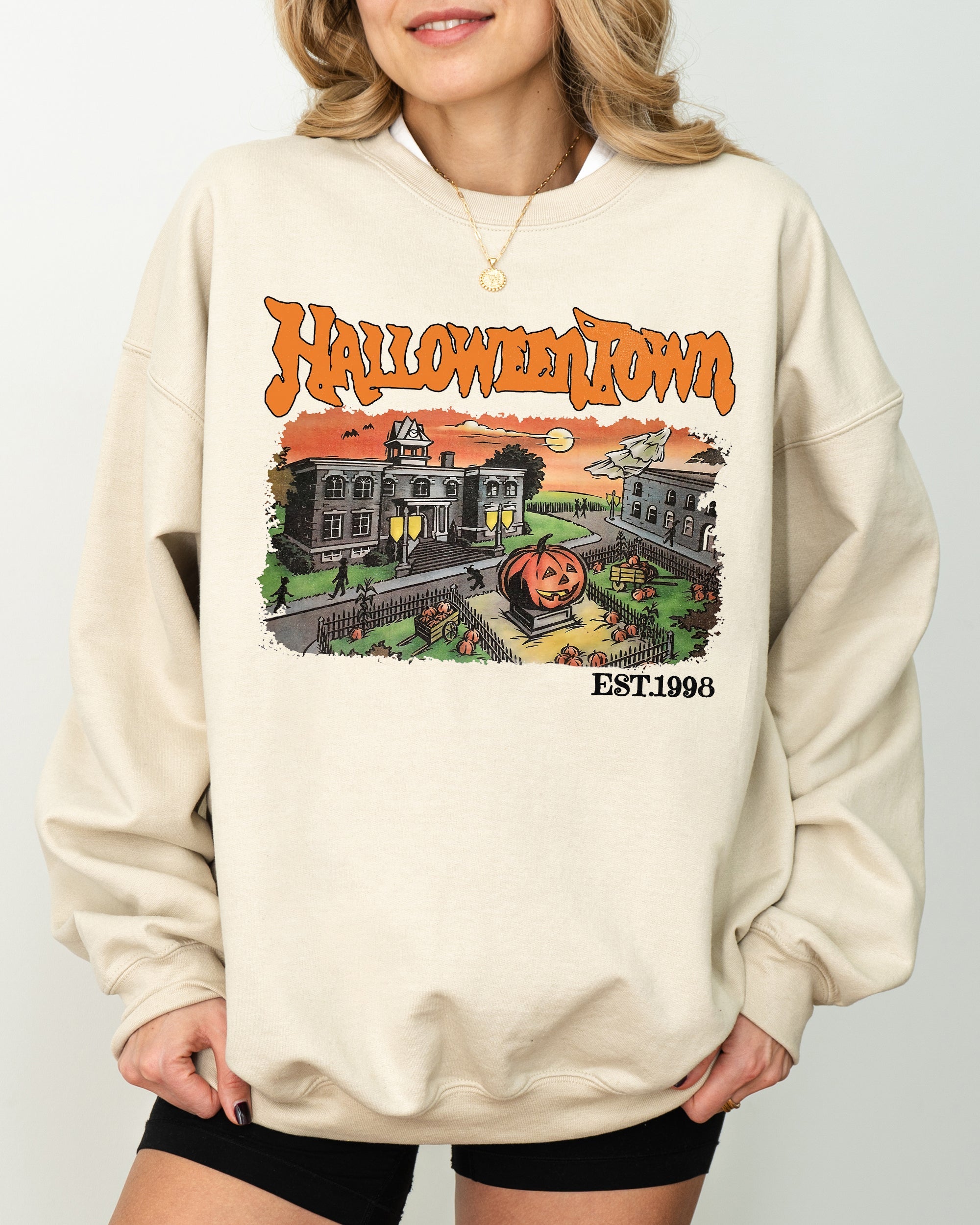 Halloweentown Horror Movie Skeleton Ghost Witch Skull Spooky Aesthetic Meme Sweatshirt