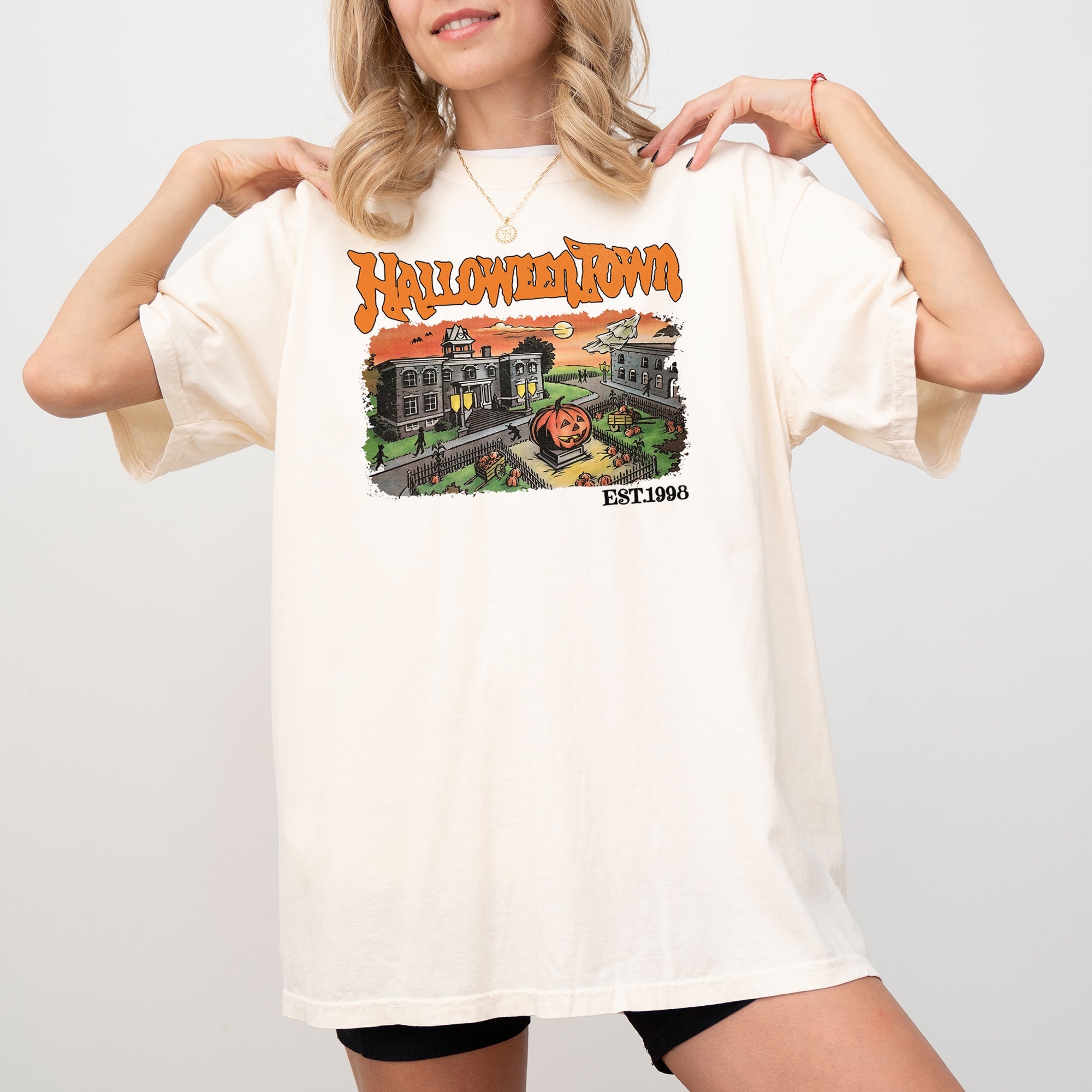 Halloweentown Horror Movie Skeleton Ghost Witch Skull Spooky Meme Halloween Costume Comfort Colors Tee