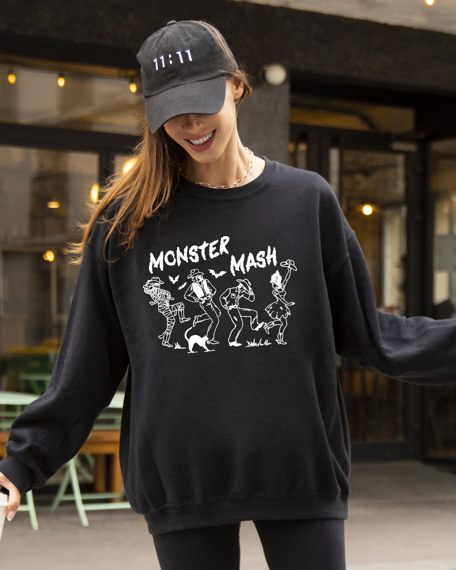 Monster Mash Skeleton Ghost Witch Skull Spooky Aesthetic Meme Halloween Costume Sweatshirt