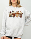 Halloween Coffee Spooky Skeleton Ghost Witch Skull Meme Aesthetic Graphic Sweatshirt