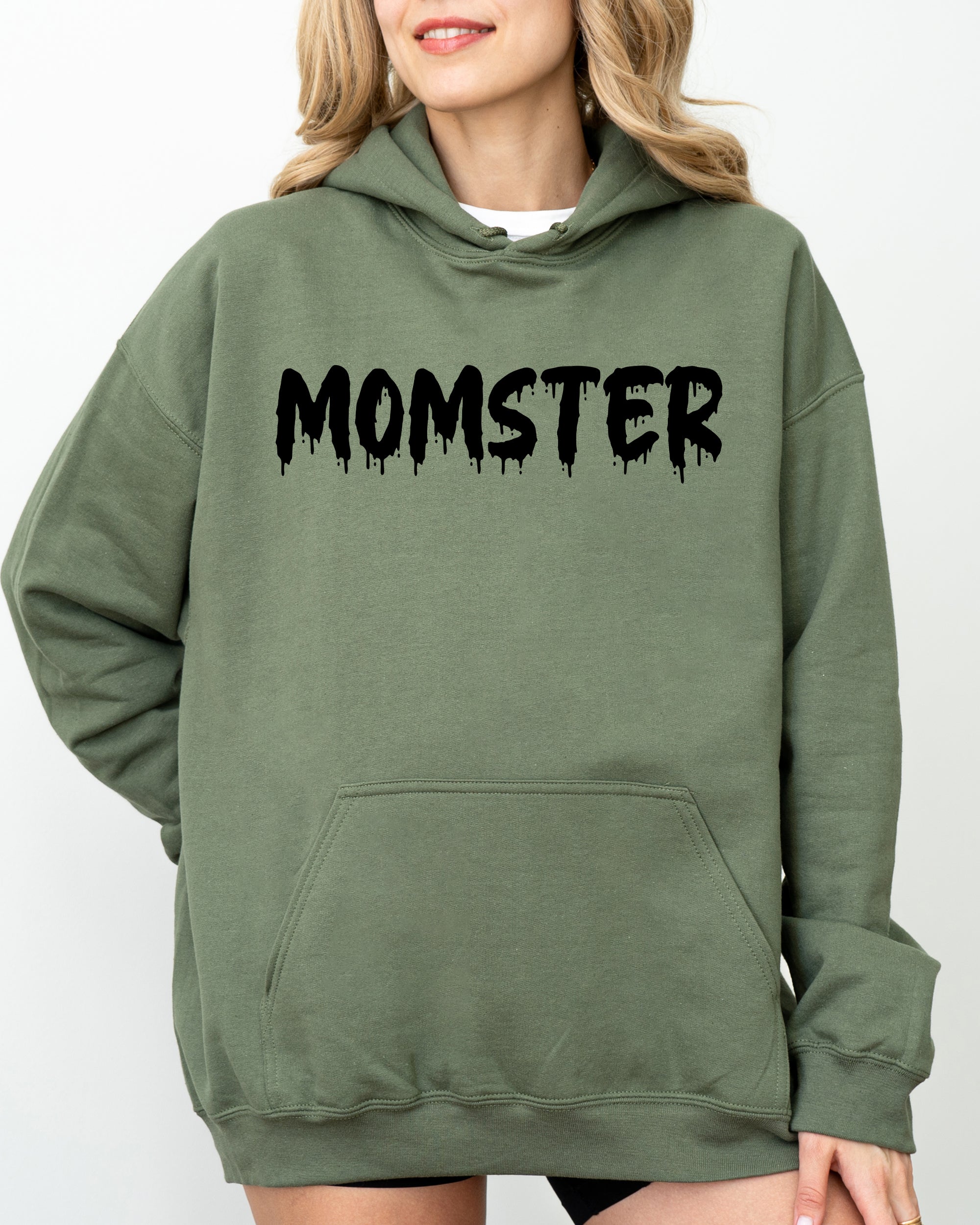 Momster Skeleton Ghost Witch Skull Halloween Meme Costume Graphic Hooded Sweatshirt