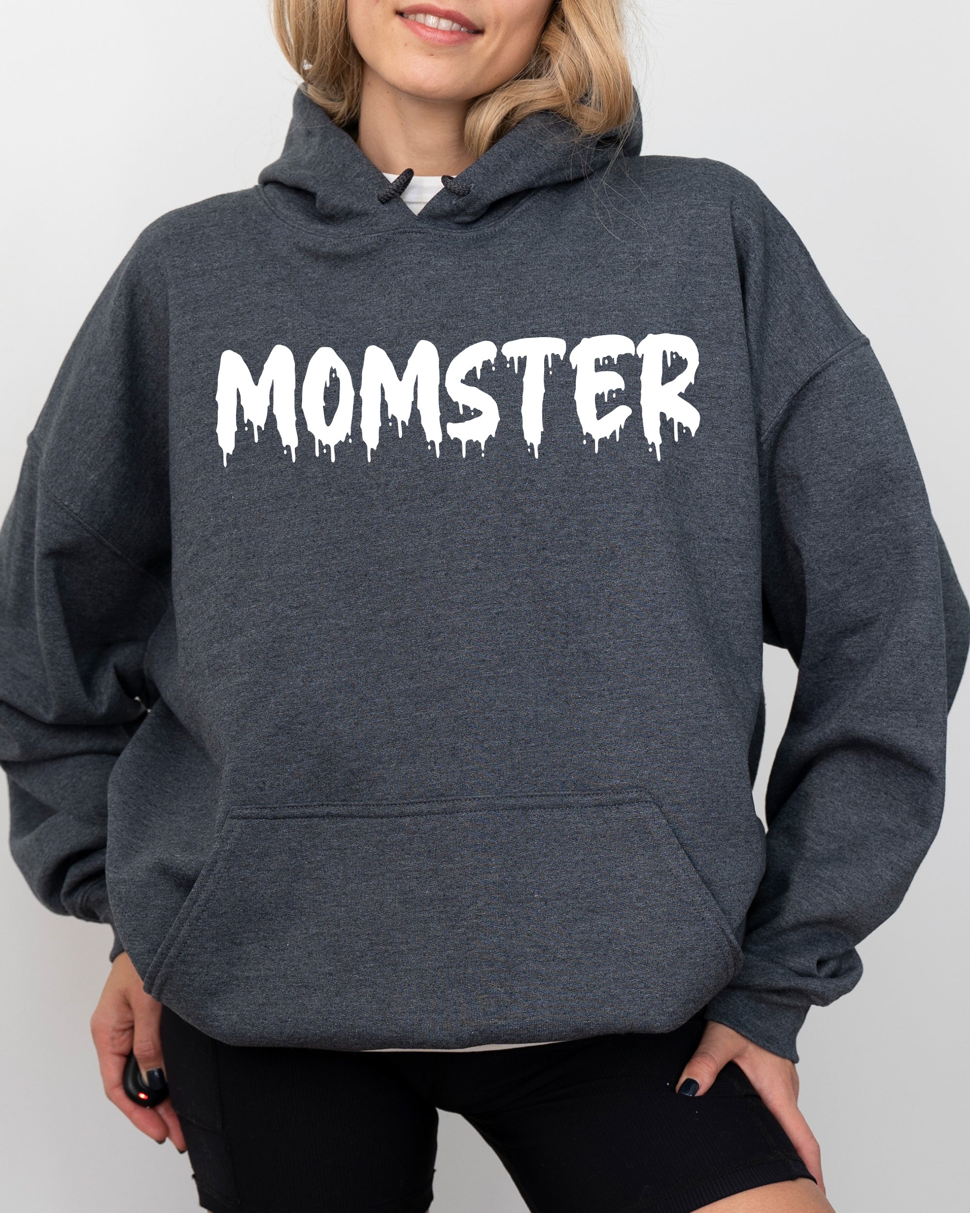 Momster Skeleton Ghost Witch Skull Halloween Meme Costume Graphic Hooded Sweatshirt