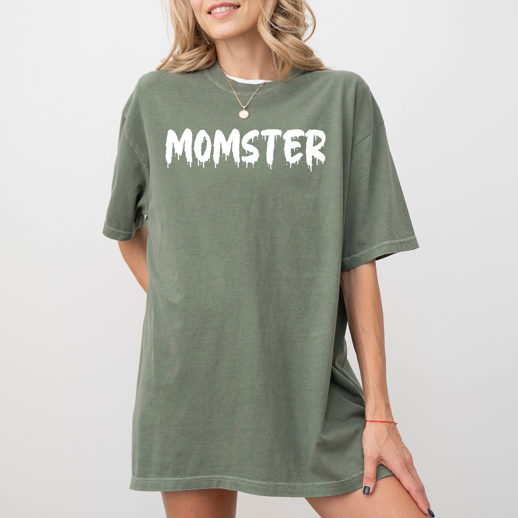 Momster Graphic Skeleton Ghost Witch Skull Meme Halloween Costume Comfort Colors Tee