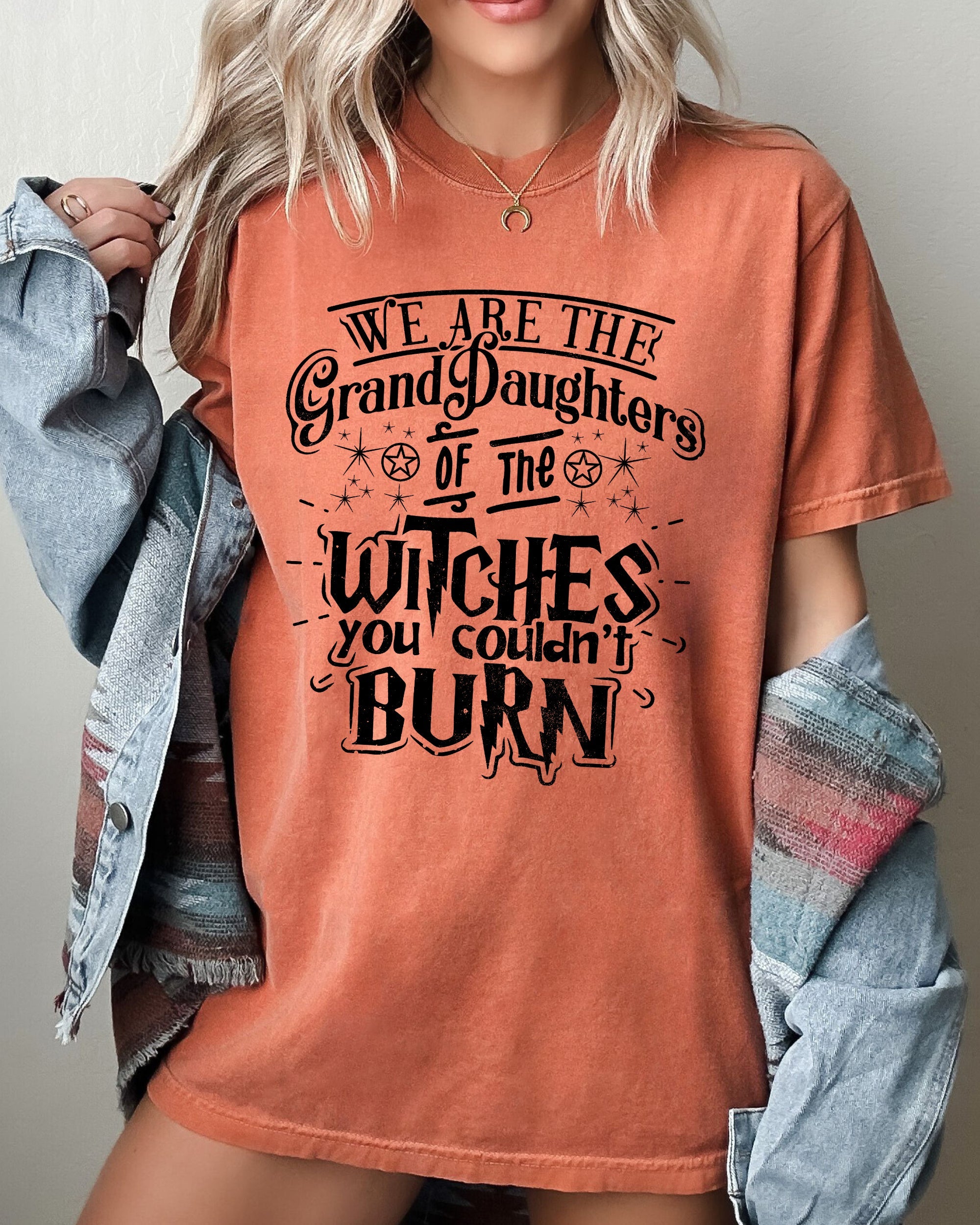 Granddaughters Of The Witches Skeleton Witch Skull Spooky Aesthetic Meme Halloween Costume Comfort Colors Tee