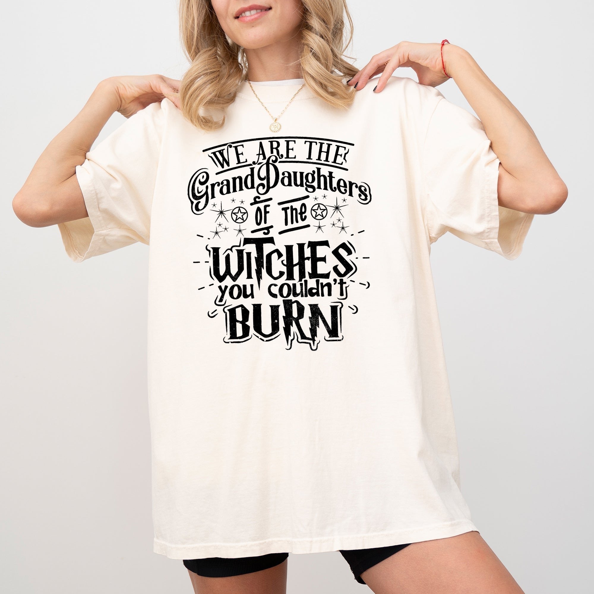 Granddaughters Of The Witches Skeleton Witch Skull Spooky Aesthetic Meme Halloween Costume Comfort Colors Tee