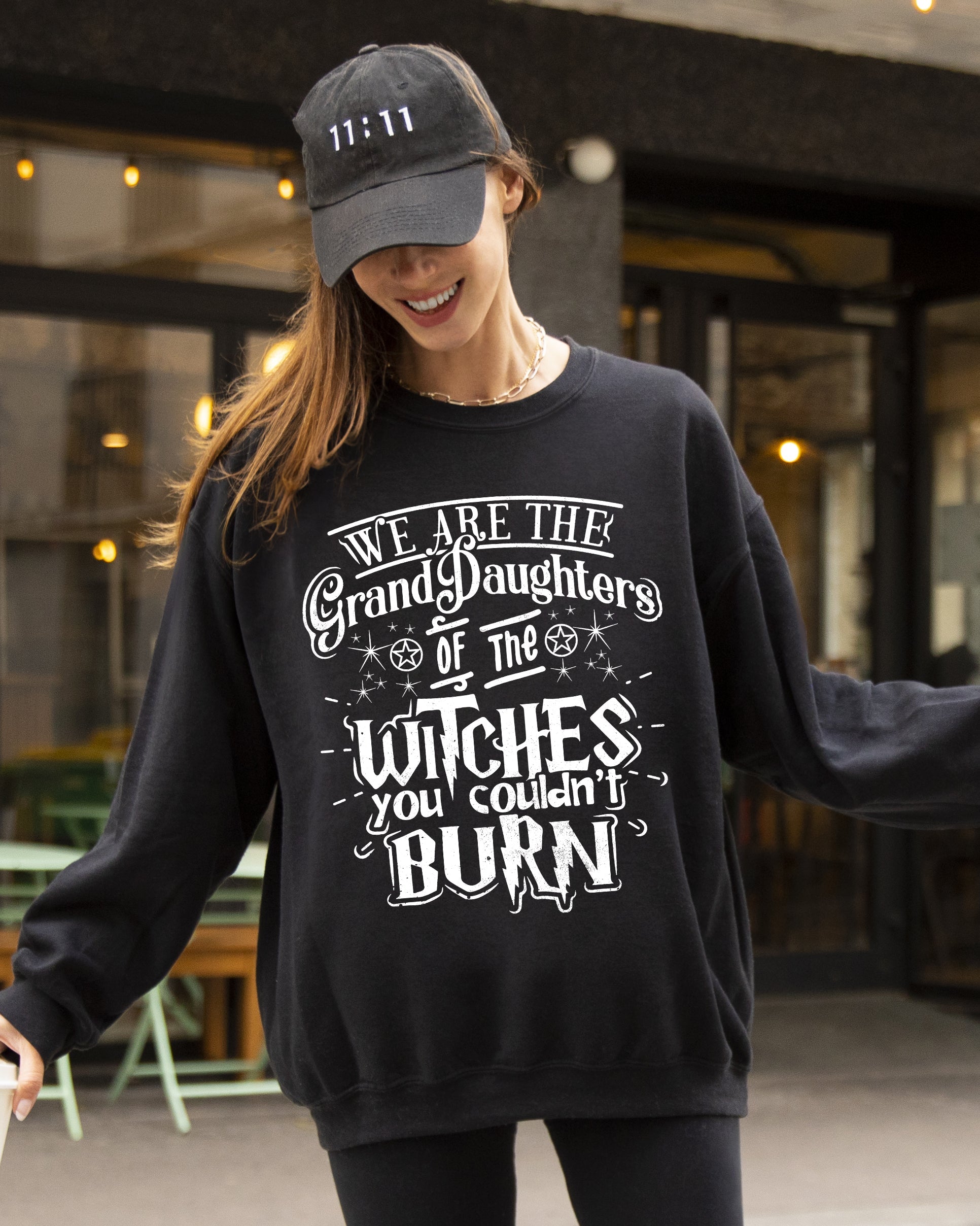 Granddaughters of the Witches Skeleton Witch Spooky Aesthetic Halloween Meme Costume Sweatshirt