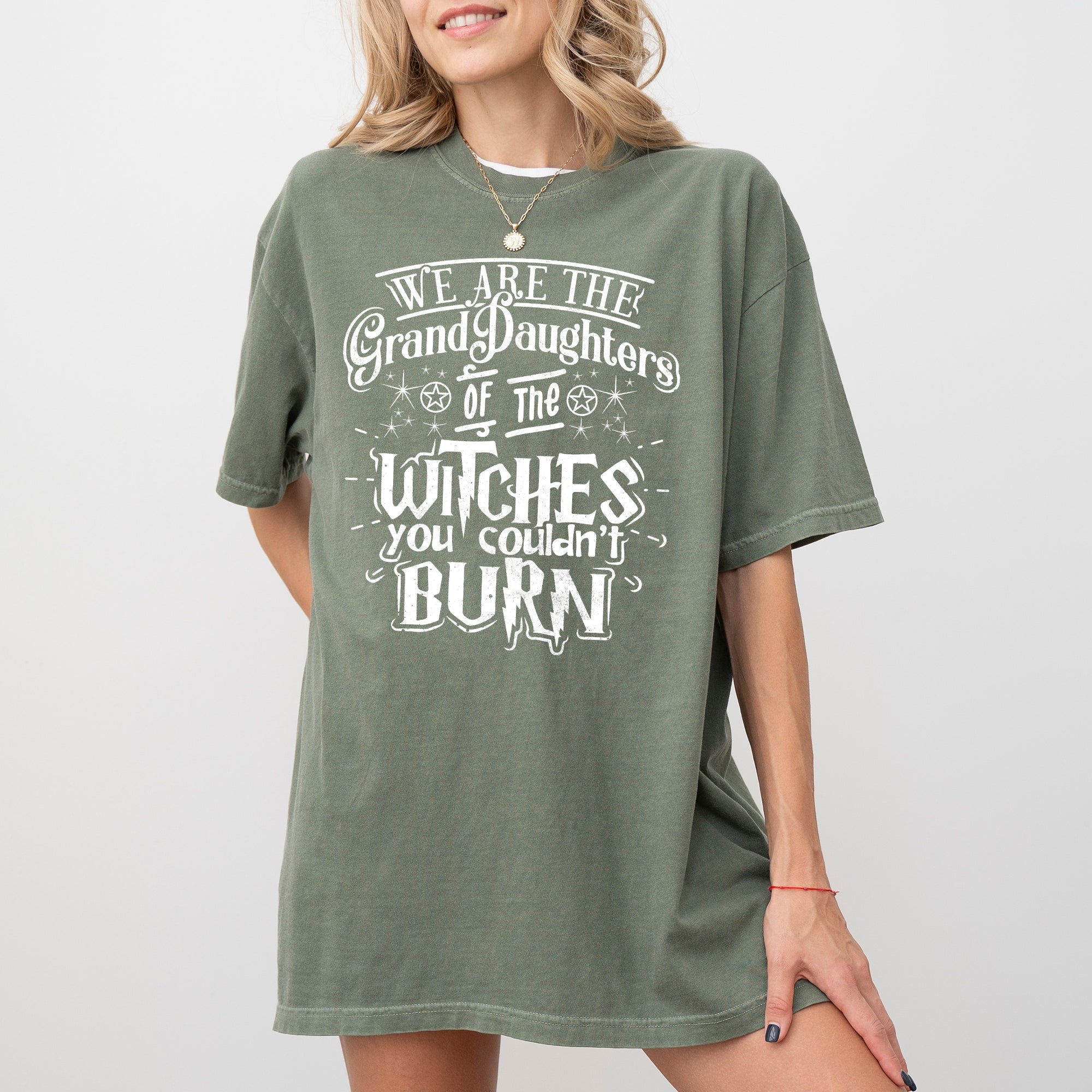 Granddaughters Of The Witches Skeleton Witch Skull Spooky Aesthetic Meme Halloween Costume Comfort Colors Tee