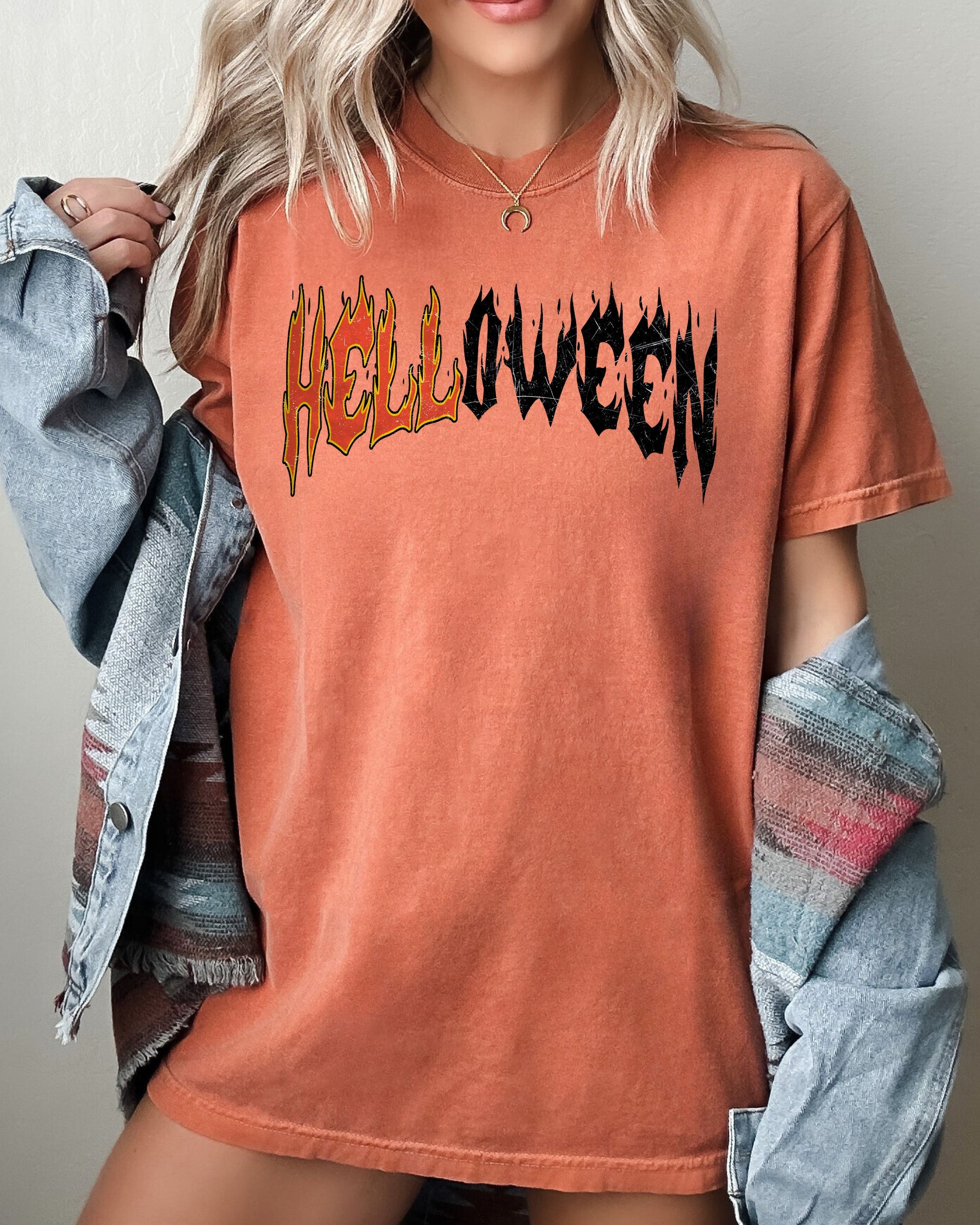 Helloween Skeleton Ghost Western Witch Skull Meme Halloween Costume Comfort Colors Tee