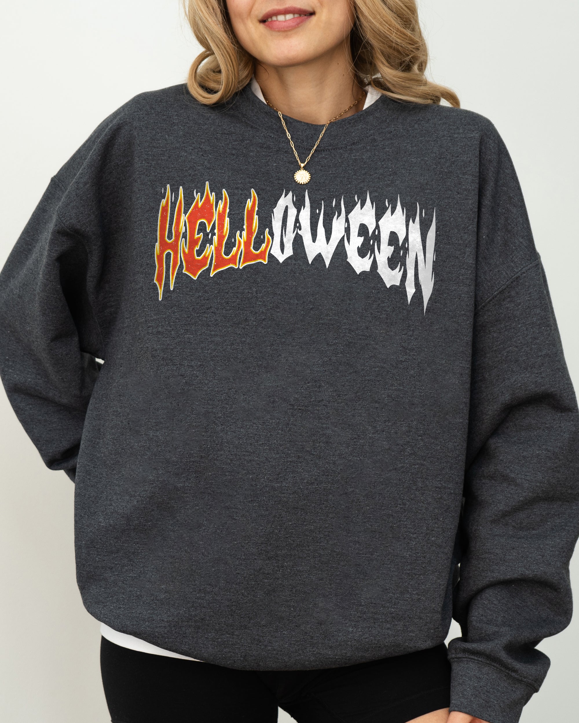 Helloween Skeleton Ghost Western Witch Skull Meme Halloween Costume Retro Edition Sweatshirt