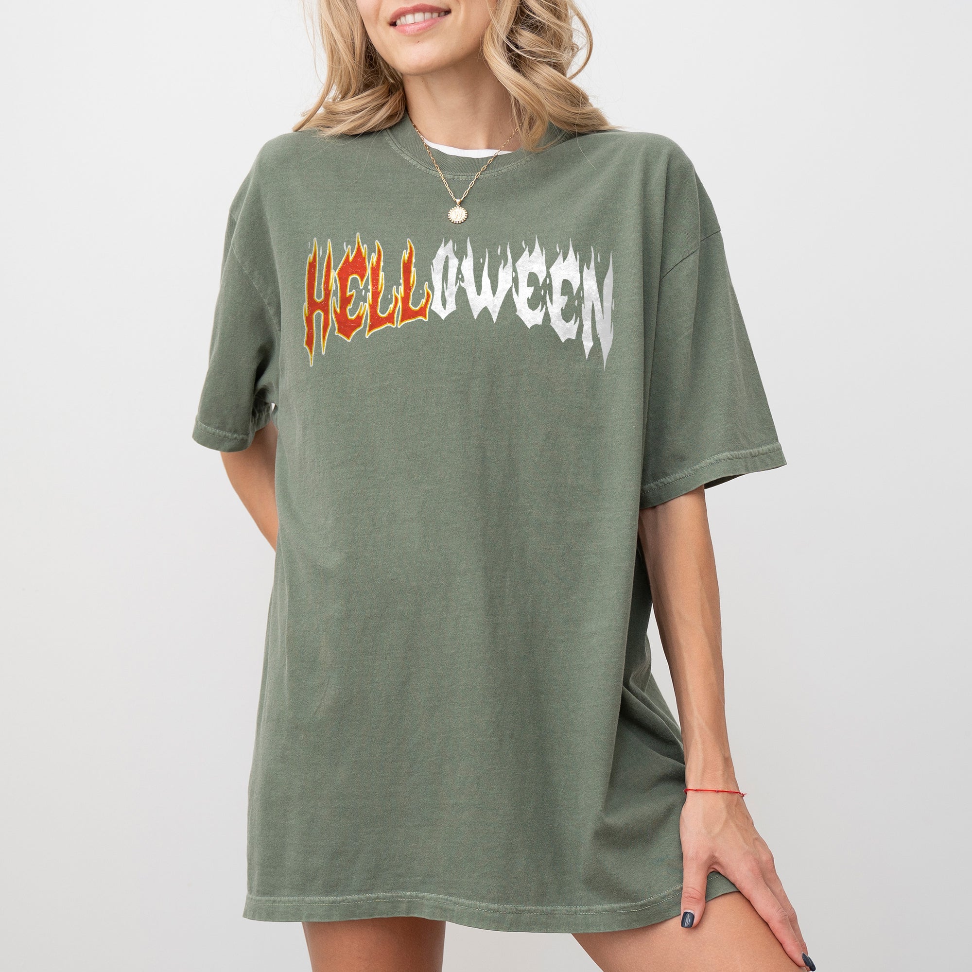 Helloween Skeleton Ghost Western Witch Skull Meme Halloween Costume Comfort Colors Tee
