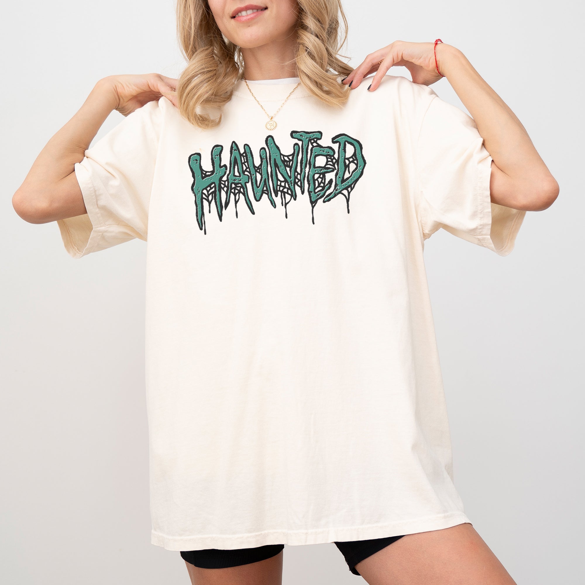 Haunted Skeleton Ghost Western Witch Skull Meme Halloween Aesthetic Costume Comfort Colors Tee