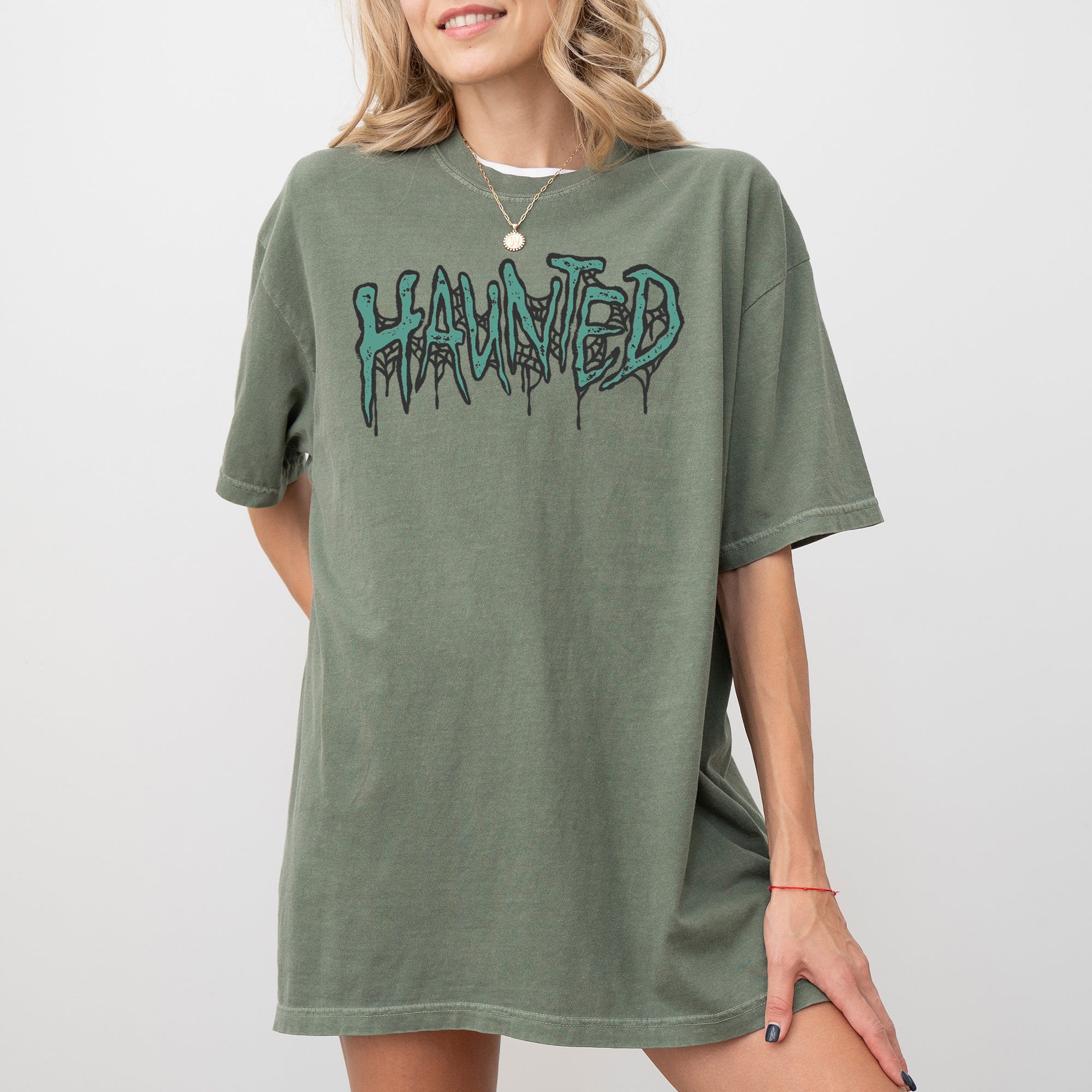 Haunted Skeleton Ghost Western Witch Skull Meme Halloween Aesthetic Costume Comfort Colors Tee