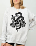 Skull Roses And Snakes Skeleton Ghost Western Witch Meme Collection Edition Sweatshirt