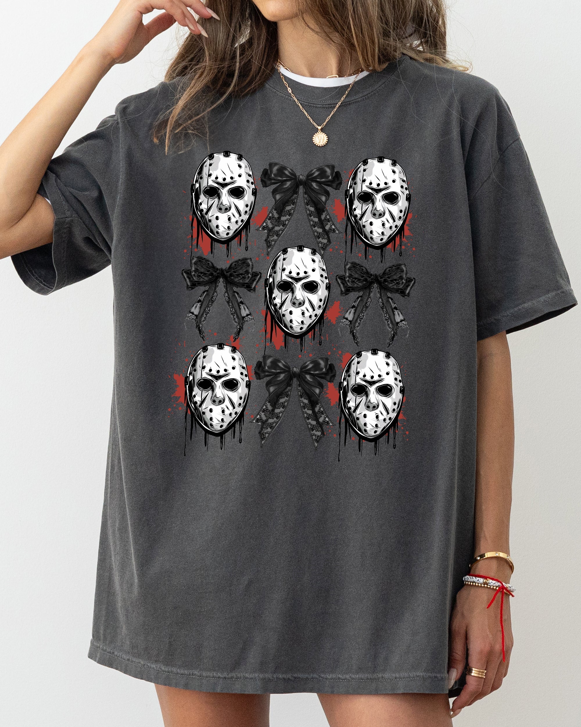 Masks and Bows Ghost Spooky Skeleton Witch Halloween Meme Costume Comfort Colors Tee