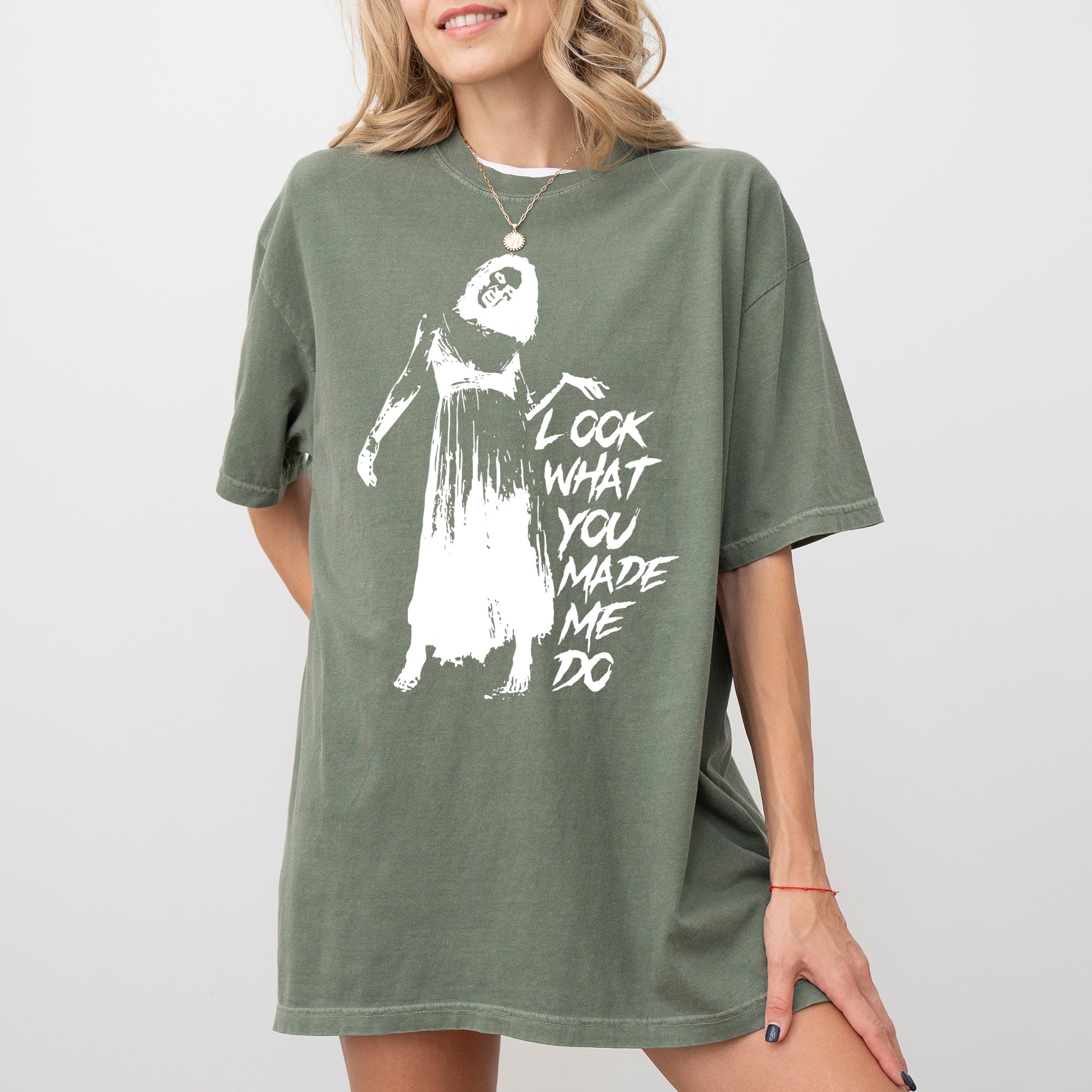 Look What You Made Me Do Skeleton Ghost Spooky Halloween Witch Meme Comfort Colors Tee