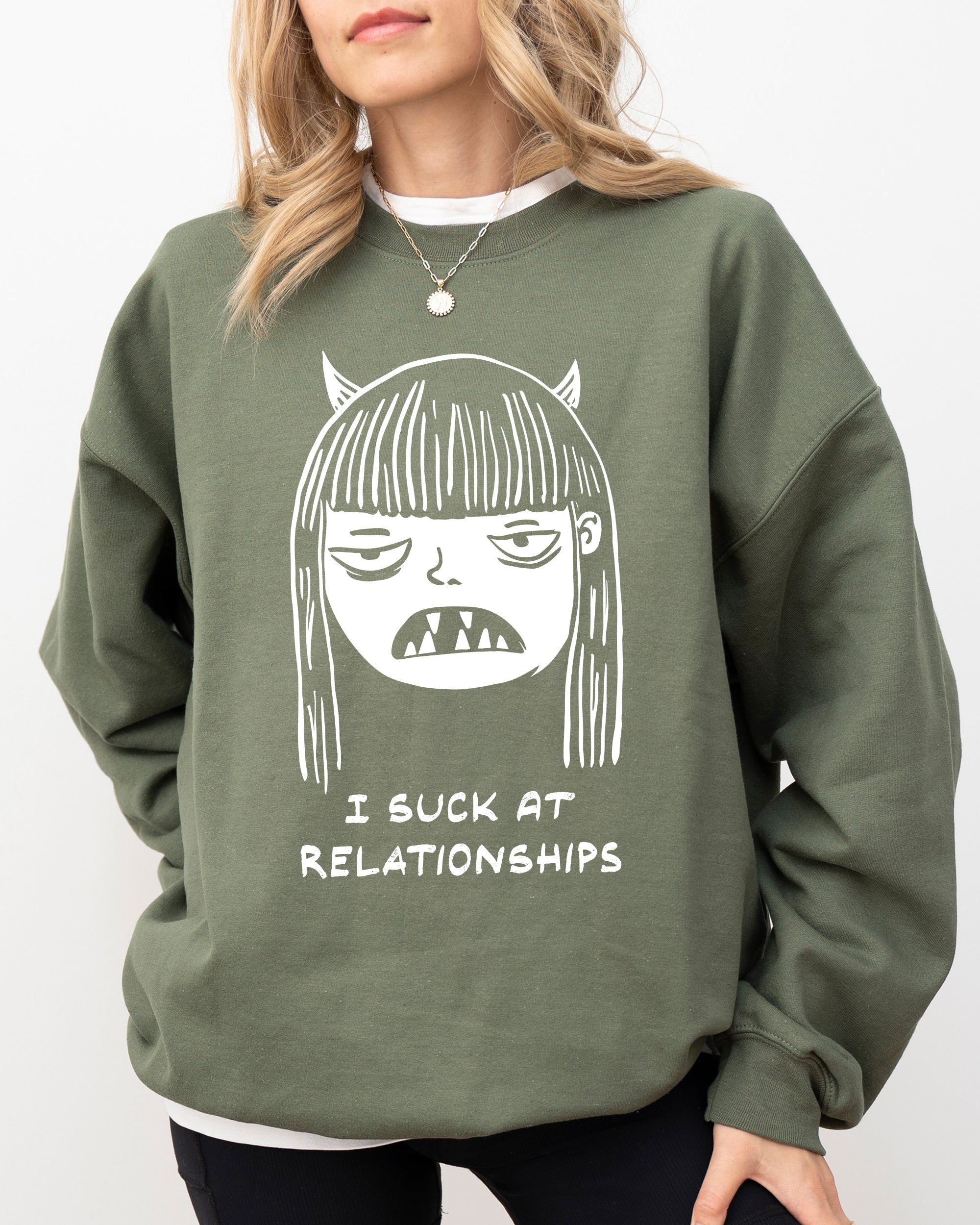 I Suck At Relationships Witch Aesthetic Love Life Halloween Skeleton Costume Sweatshirt