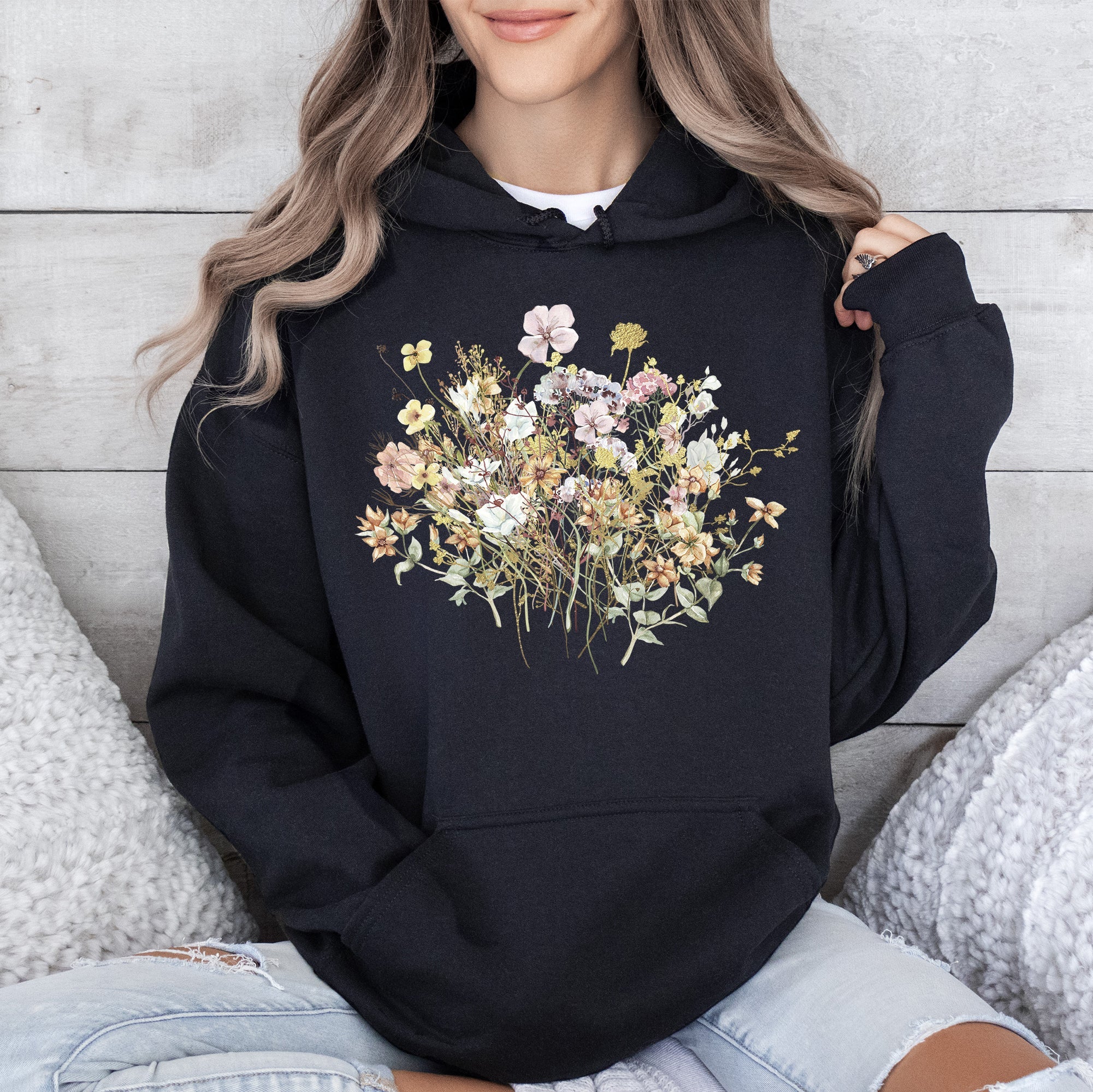 Meadow Pressed Flowers Hoodie