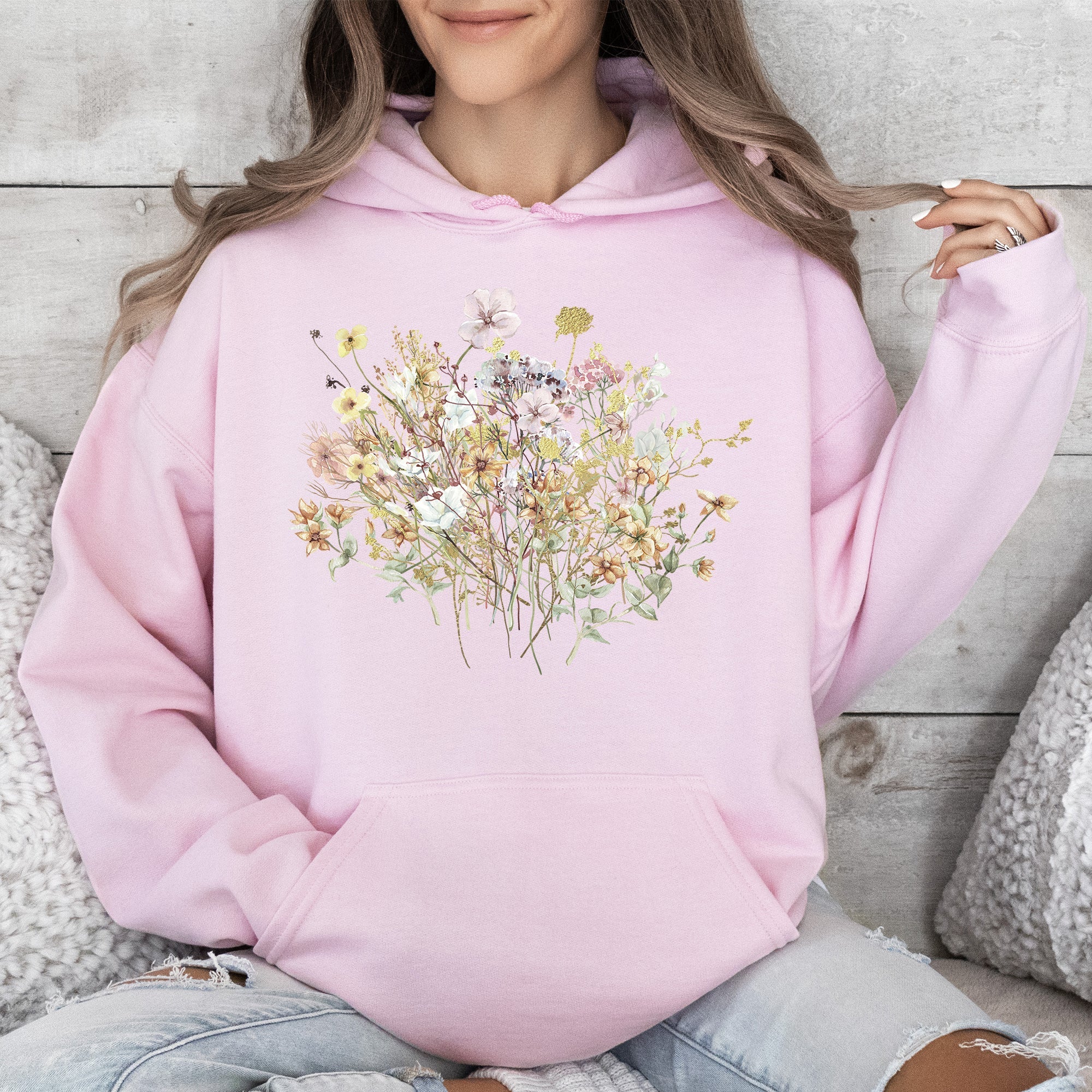 Meadow Pressed Flowers Hoodie