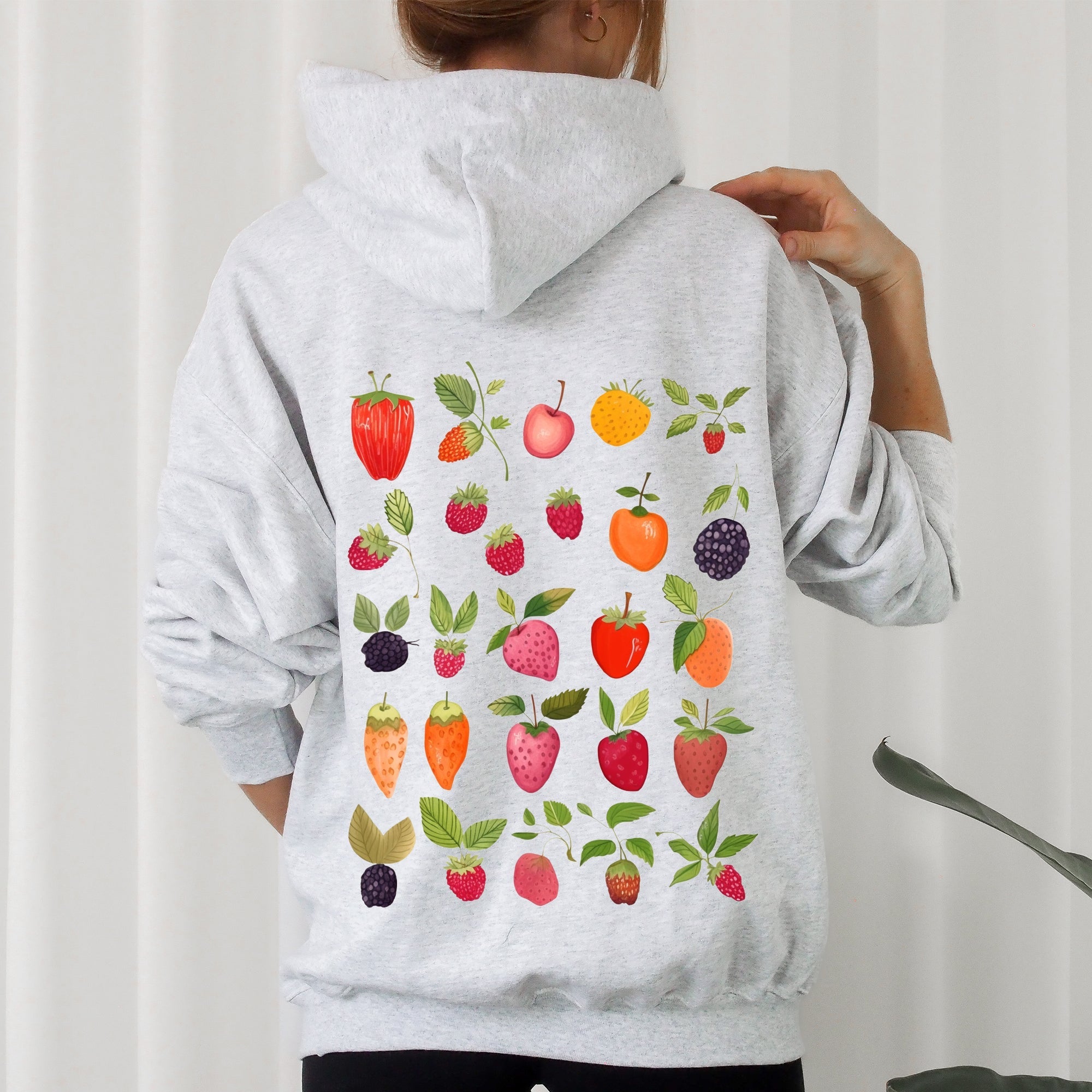 Fruity Delight Colorful Berries Illustrated Graphic Artwork Collection Edition Hoodie