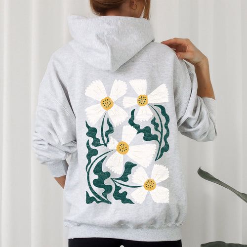 Boho Art Nouveau Flowers With Bold Ornamental Motifs And Elegant Flowing Lines Vintage Inspired Design Hoodie