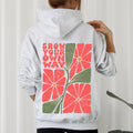 Grow Your Own Way, Retro Flowers Graphic Hoodie