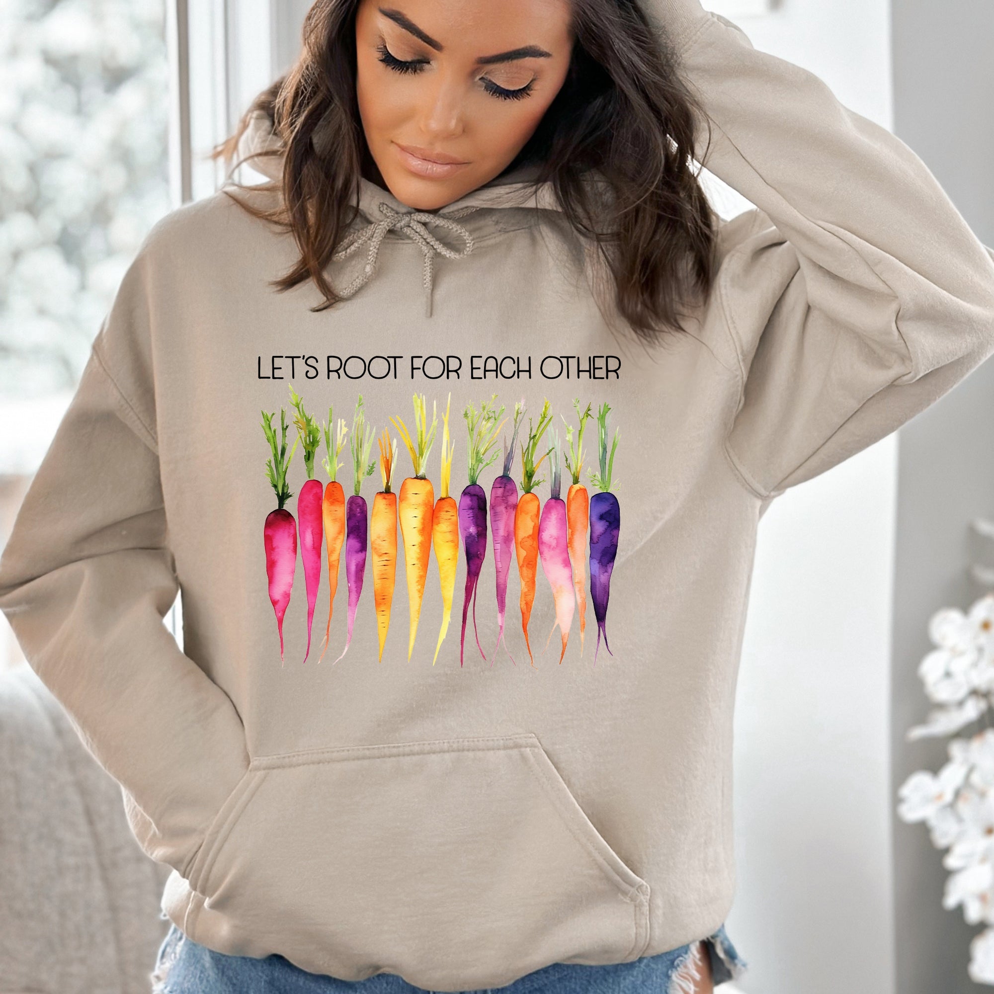 Let's Root For Each Other Gardening Vegetables Garden Lovers Veggie Enthusiasts Graphic Hoodie
