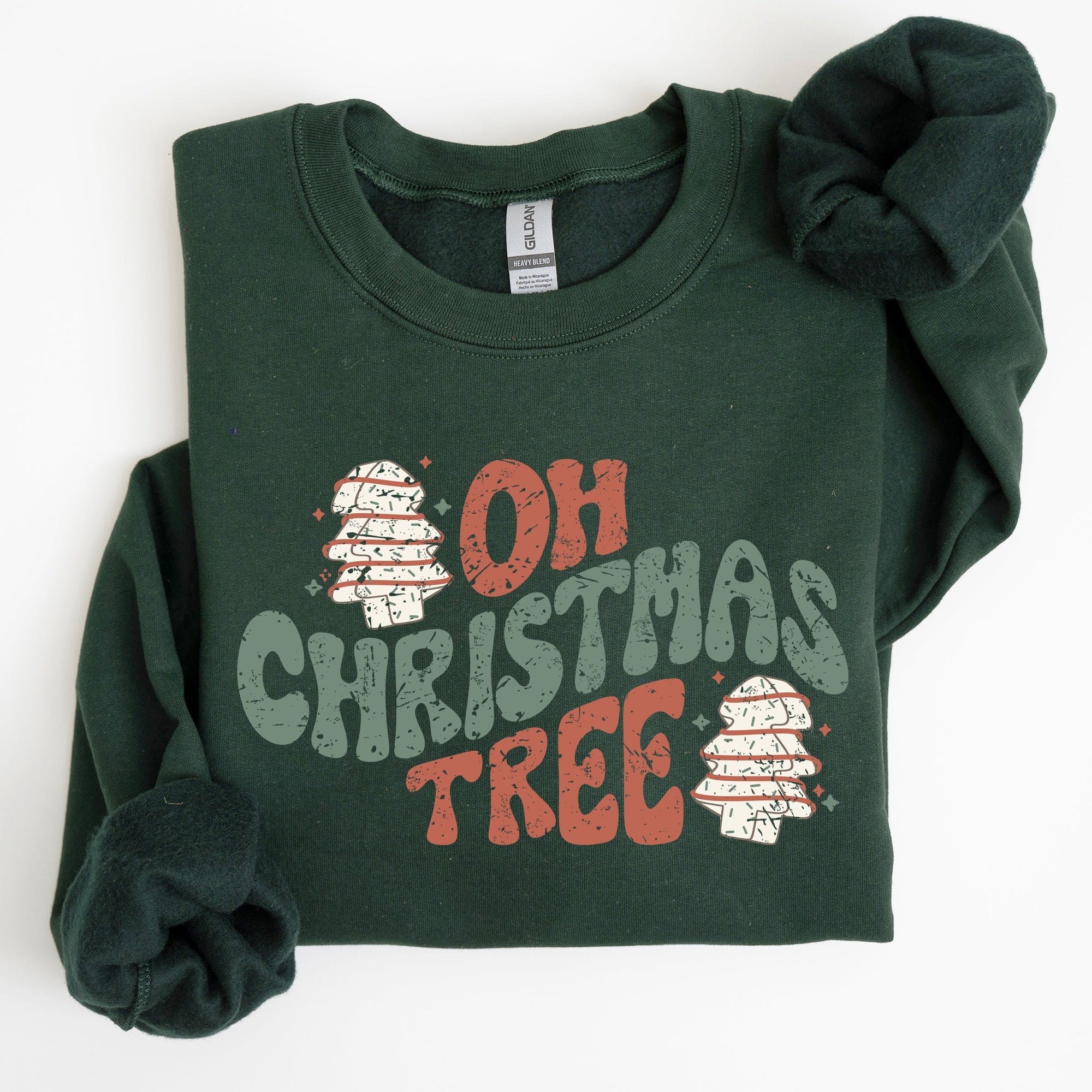 Oh Christmas Tree, Cakes, Snacks, Santa, Xmas, Winter, Festive Holiday Cheer Sweatshirt