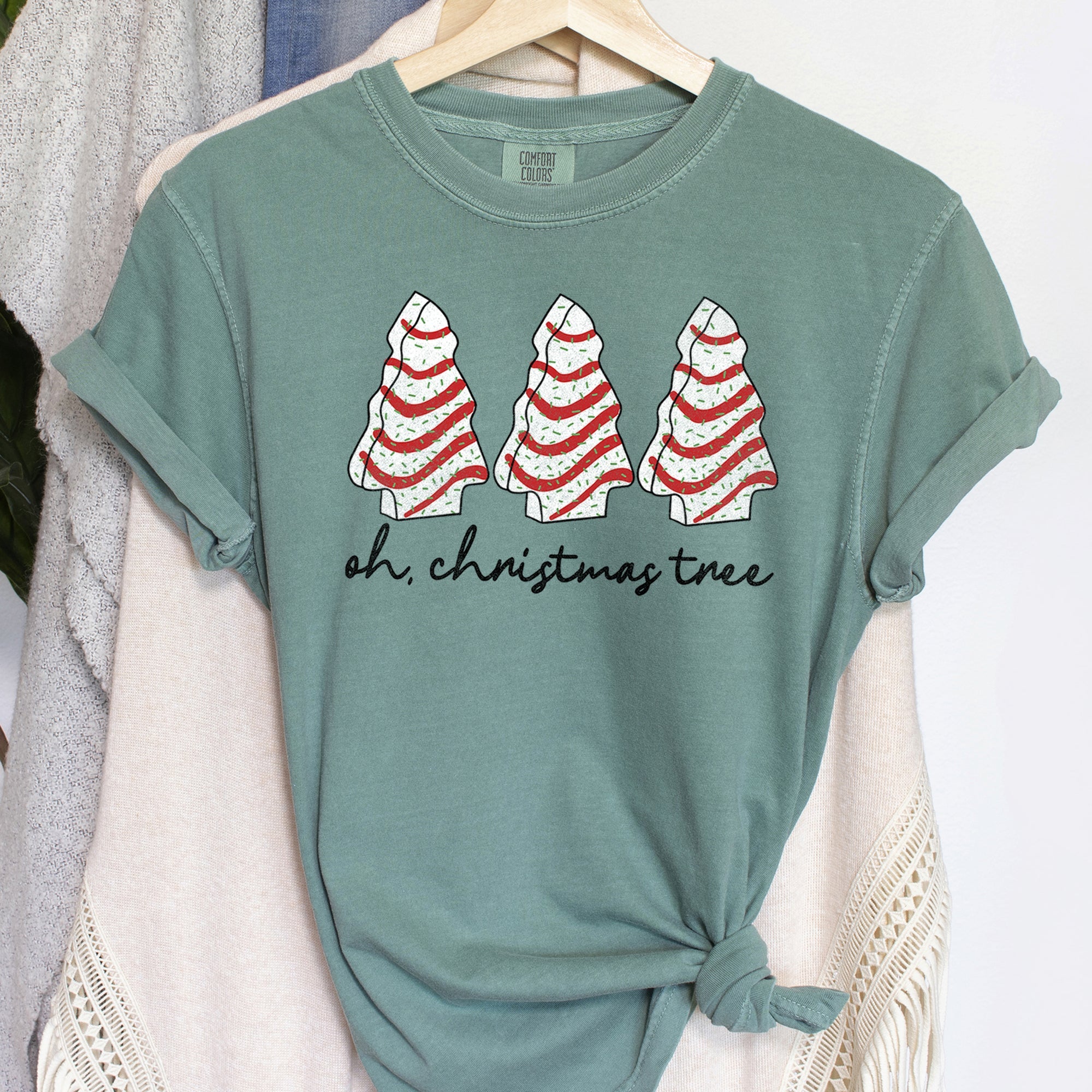Oh Christmas Tree, Snack, Little Debbie Nostalgic Holiday Treats Comfort Colors Tee