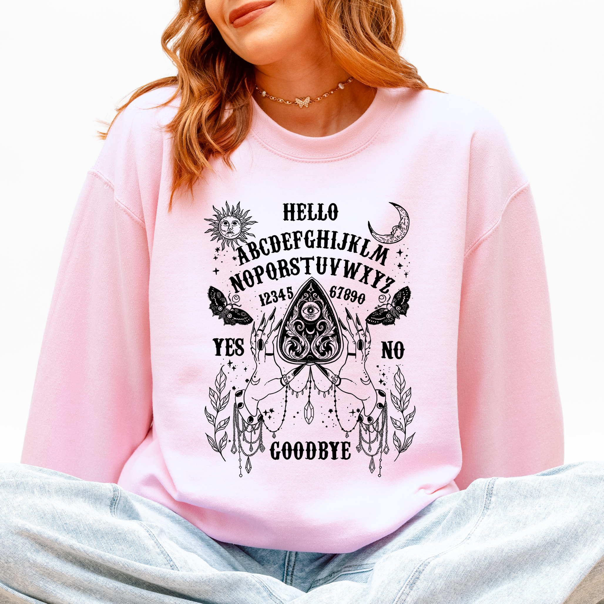 Ouija Board Spooky Tarot Halloween Witch Mystic Symbols Divination Circle Edition Sweatshirt
