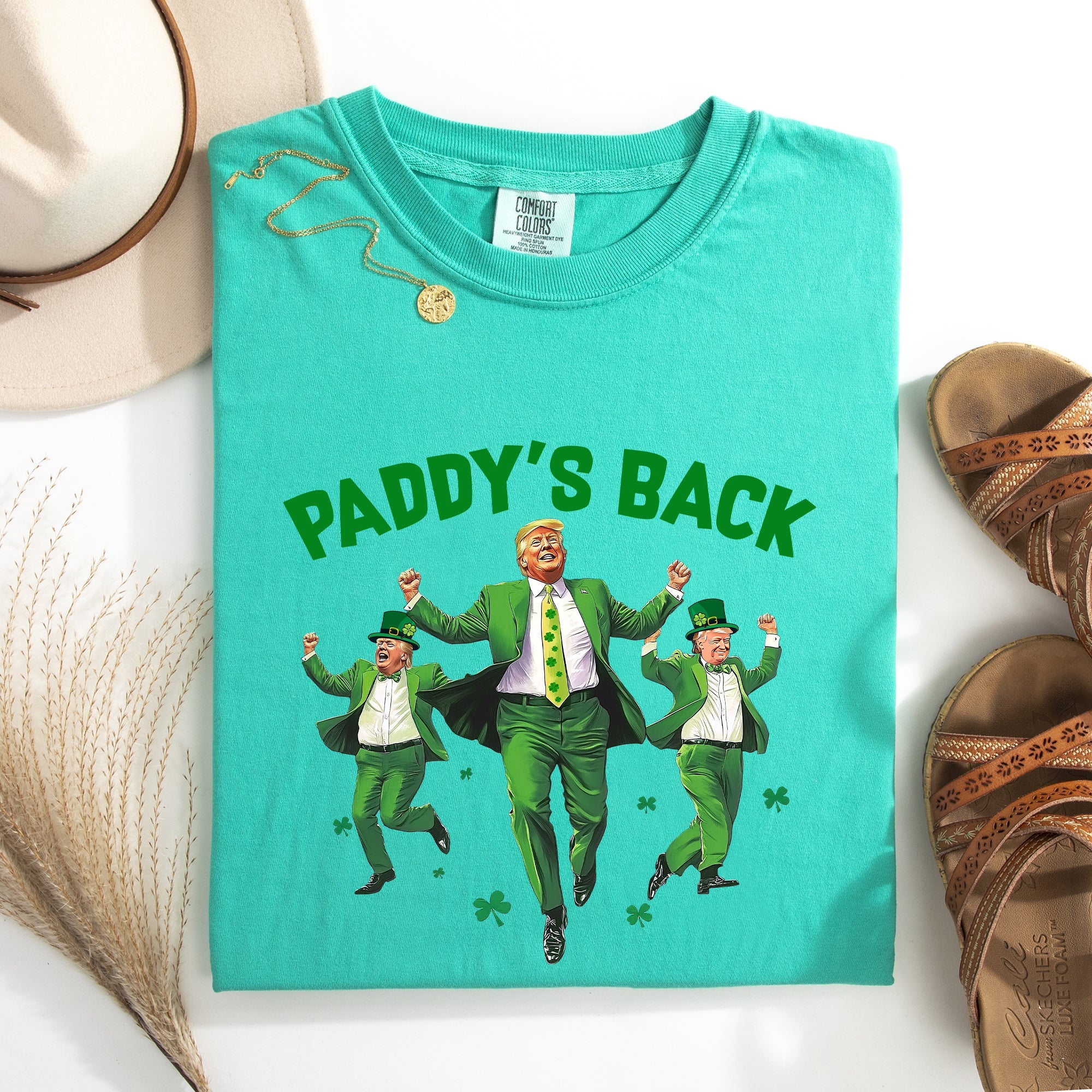Paddy's Back Trump Politics St Patrick's Day Shamrock Clover Lucky Leprechaun Comfort Colors Tee
