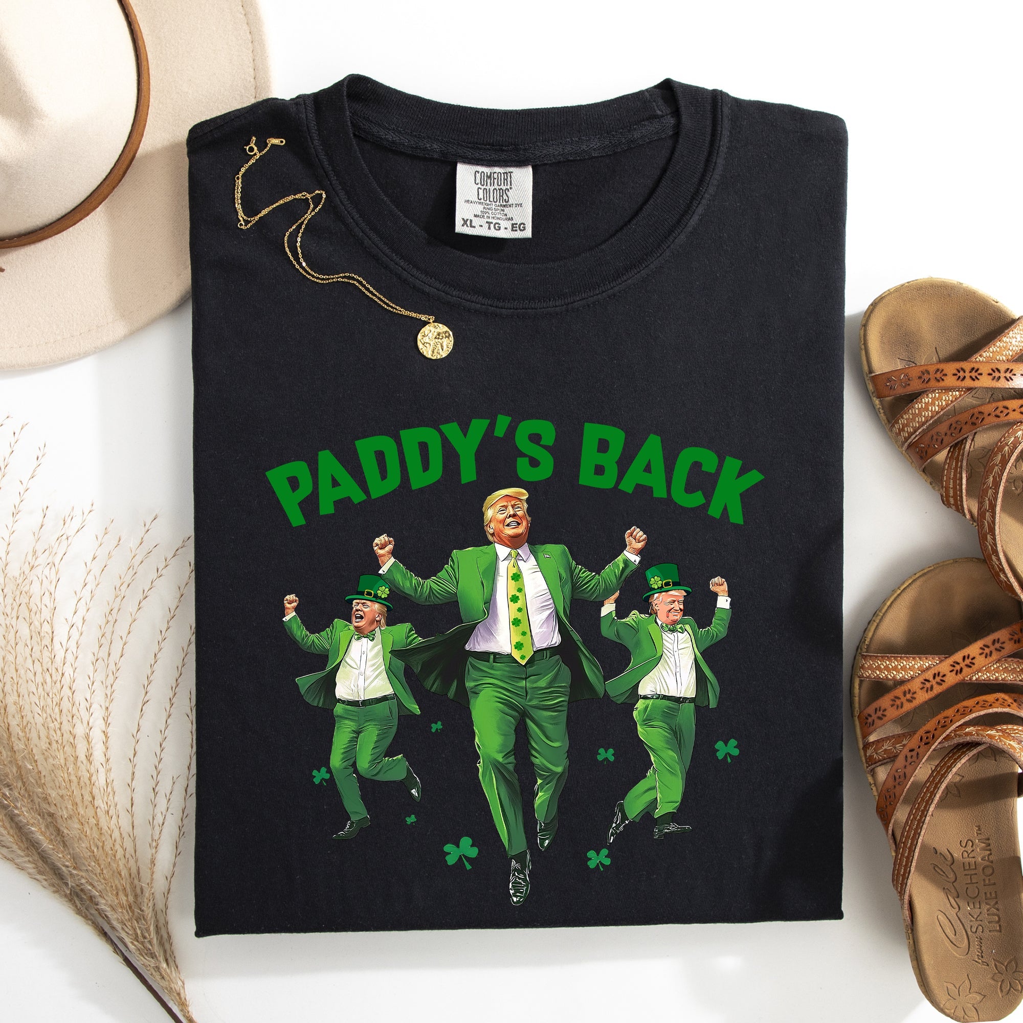 Paddy's Back Trump Politics St Patrick's Day Shamrock Clover Lucky Leprechaun Comfort Colors Tee
