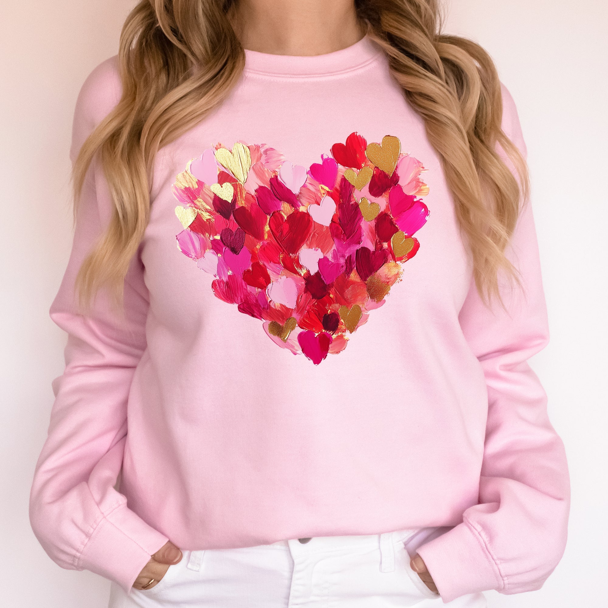 Painted Heart Valentine's Day Colorful Love Graphic Artwork Design Collection Sweatshirt