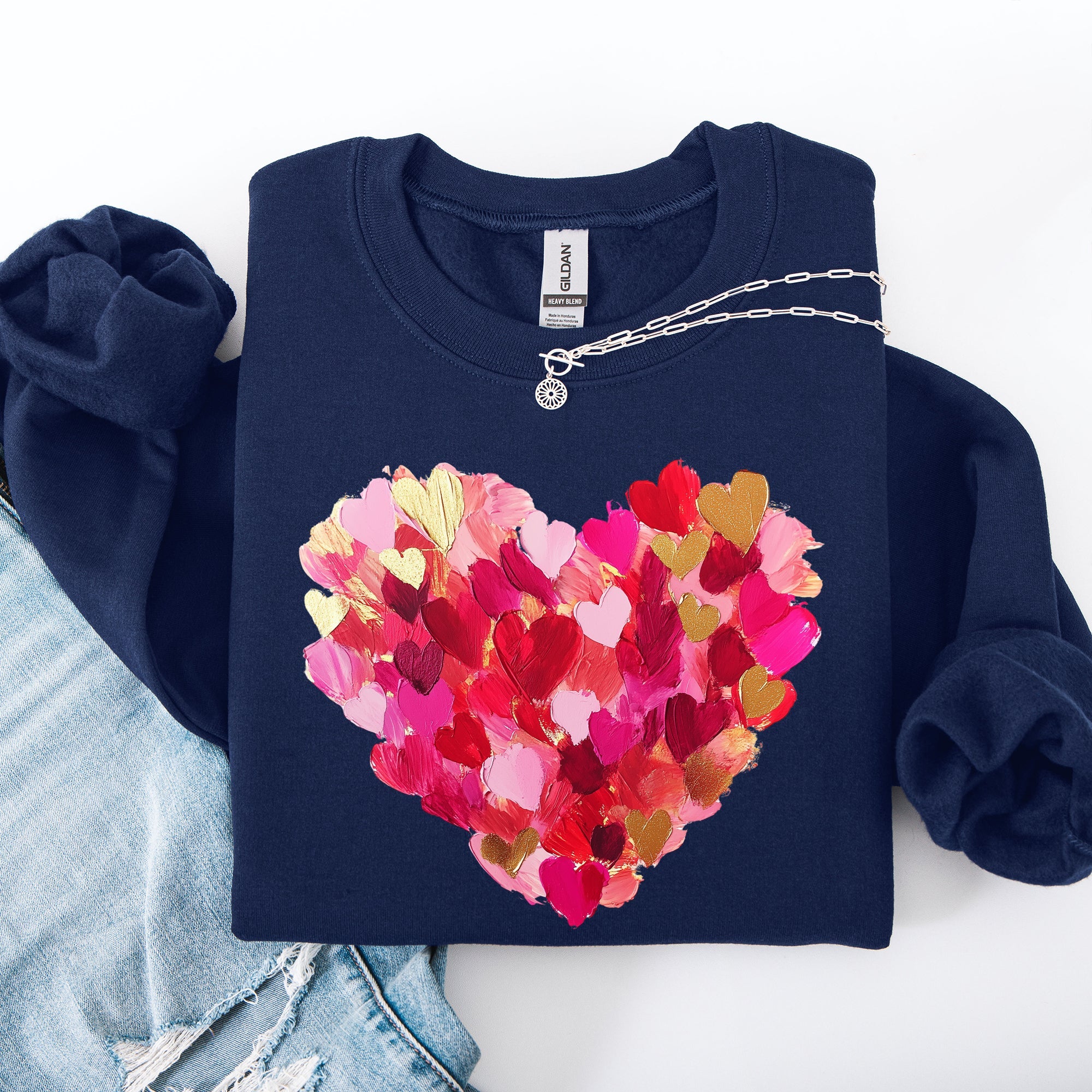 Painted Heart Valentine's Day Colorful Love Graphic Artwork Design Collection Sweatshirt