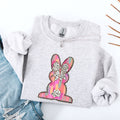 Painted Colorful Dalmatian Print Easter Bunny Jesus Rabbit Holiday Theme Graphic Art Sweatshirt