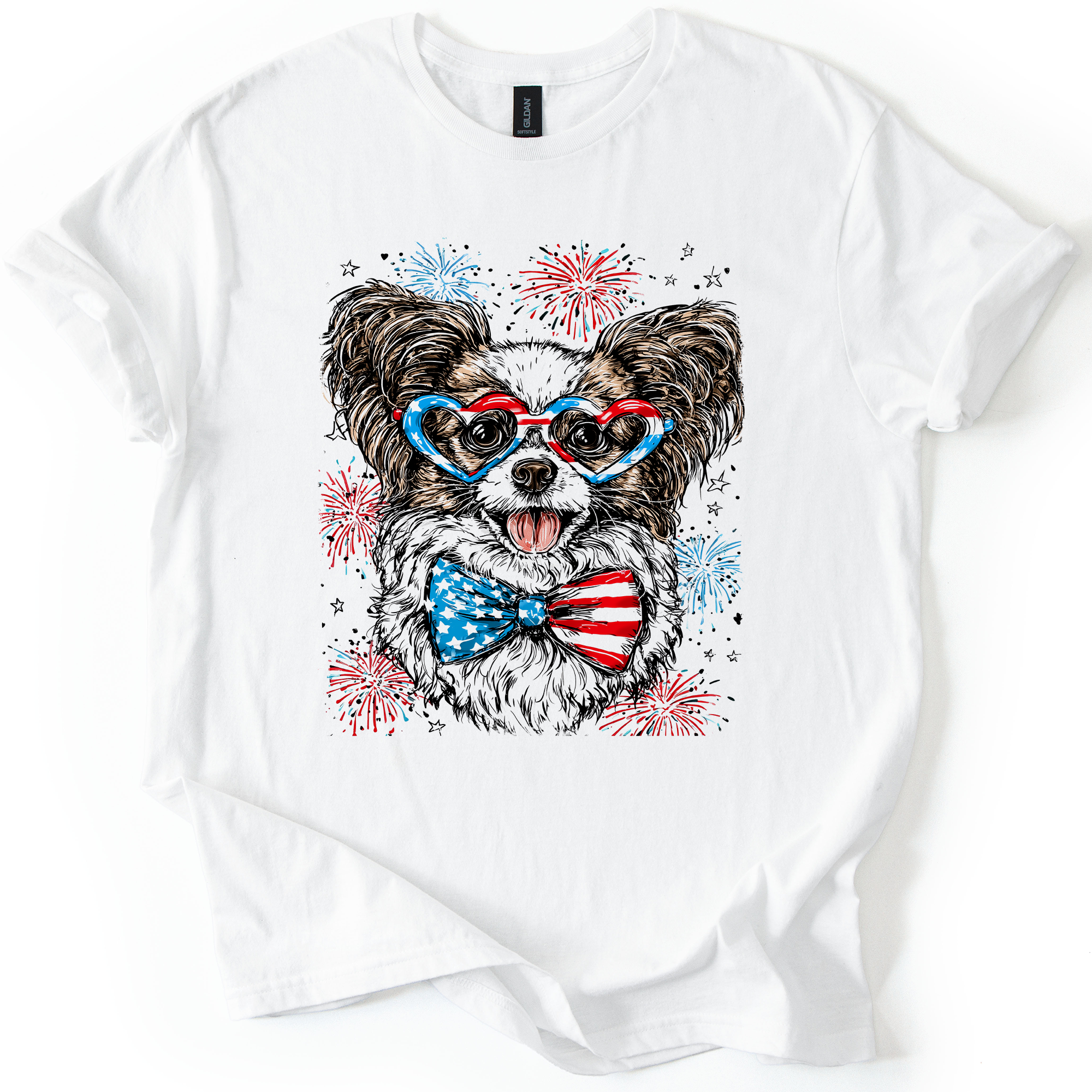 Papillon Patriotic Dog USA Flag Lover Edition For Pet Parents And Fourth Of July Enthusiasts Graphic Tee